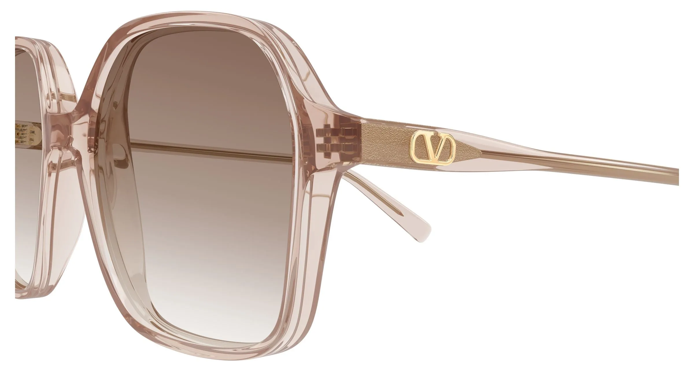 Valentino VG0018S 008 Occhiali da sole Acetato Beige Marrone Squadrata Sfumato - immagine 3