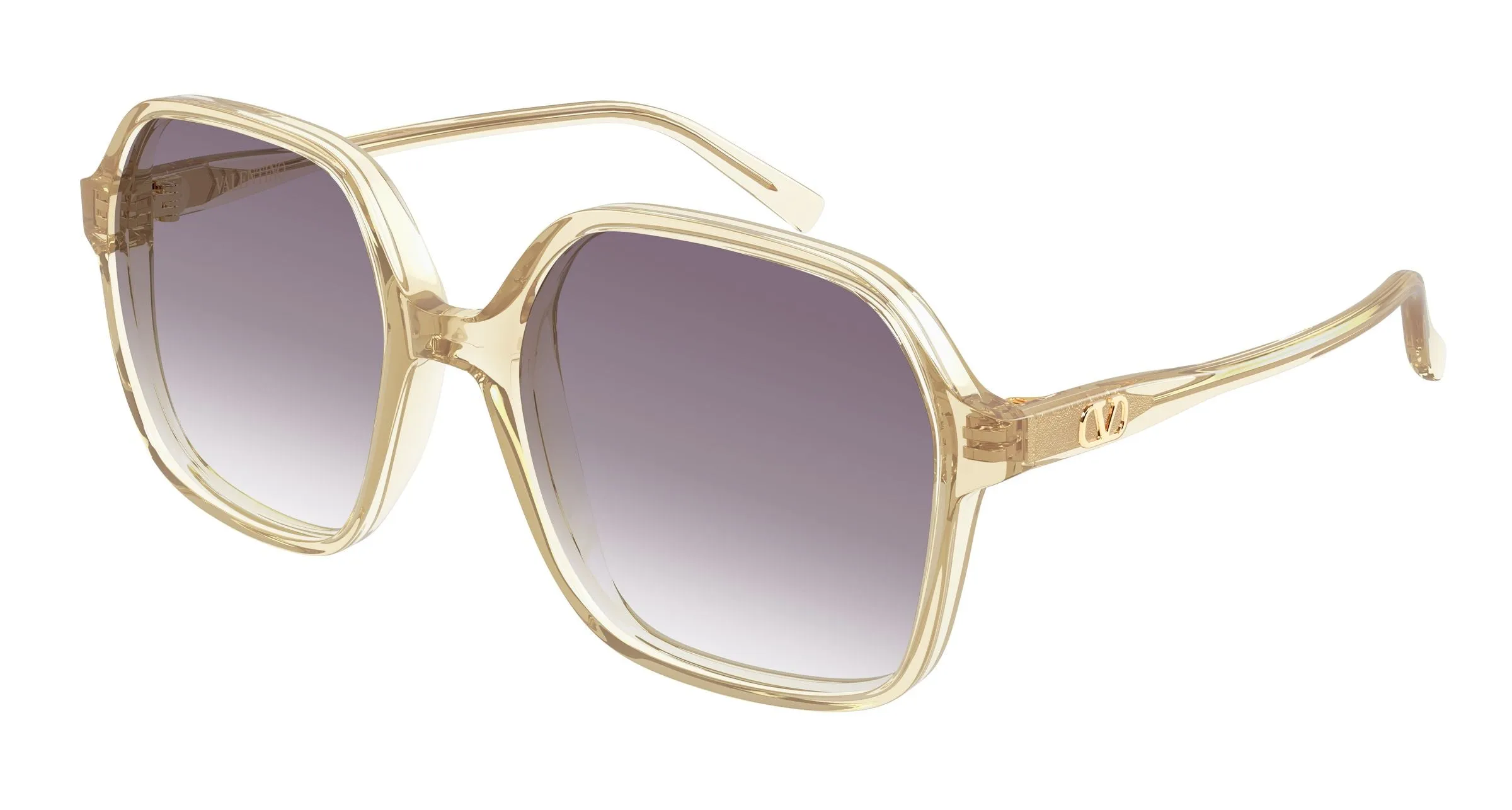 Valentino VG0018S 007 Occhiali da sole Acetato Arancione Viola Squadrata Sfumato - immagine 1
