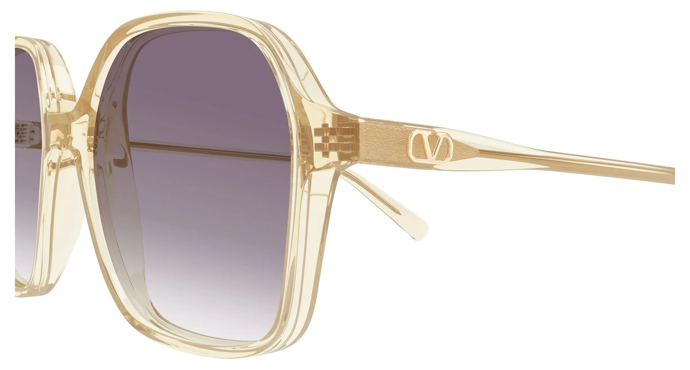 Valentino VG0018S 007 Occhiali da sole Acetato Arancione Viola Squadrata Sfumato - immagine 3