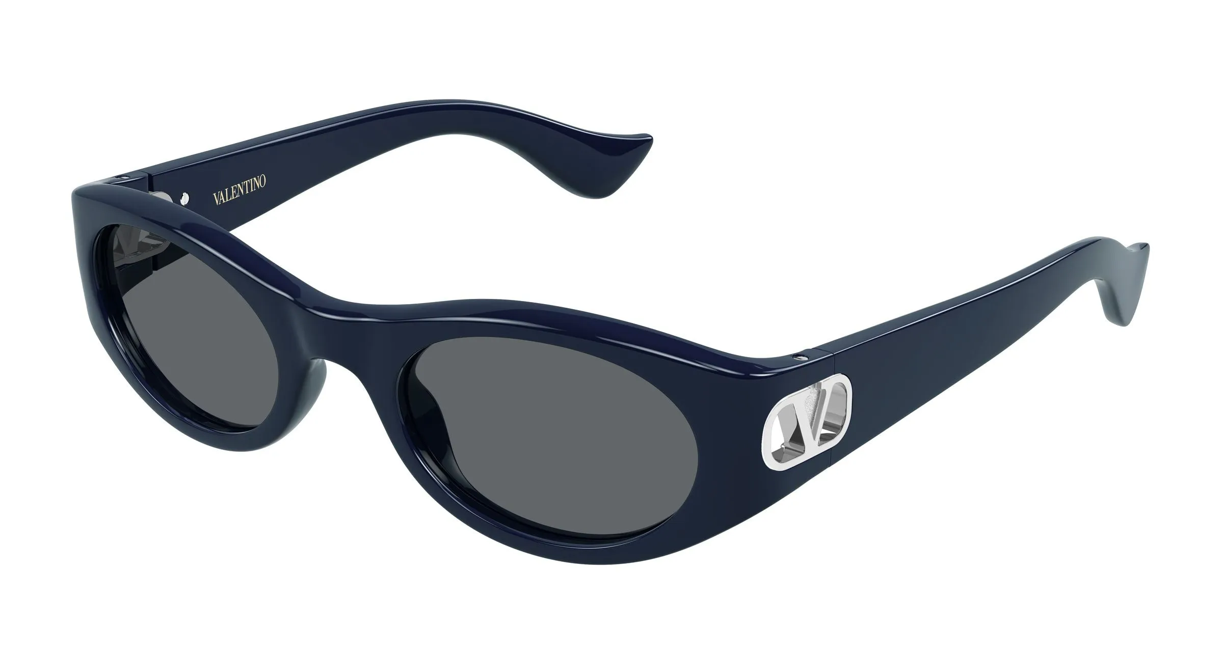 Valentino VG0015S 006 Occhiali da sole Bio-iniettato Blu Grigio Rotonda - immagine 1