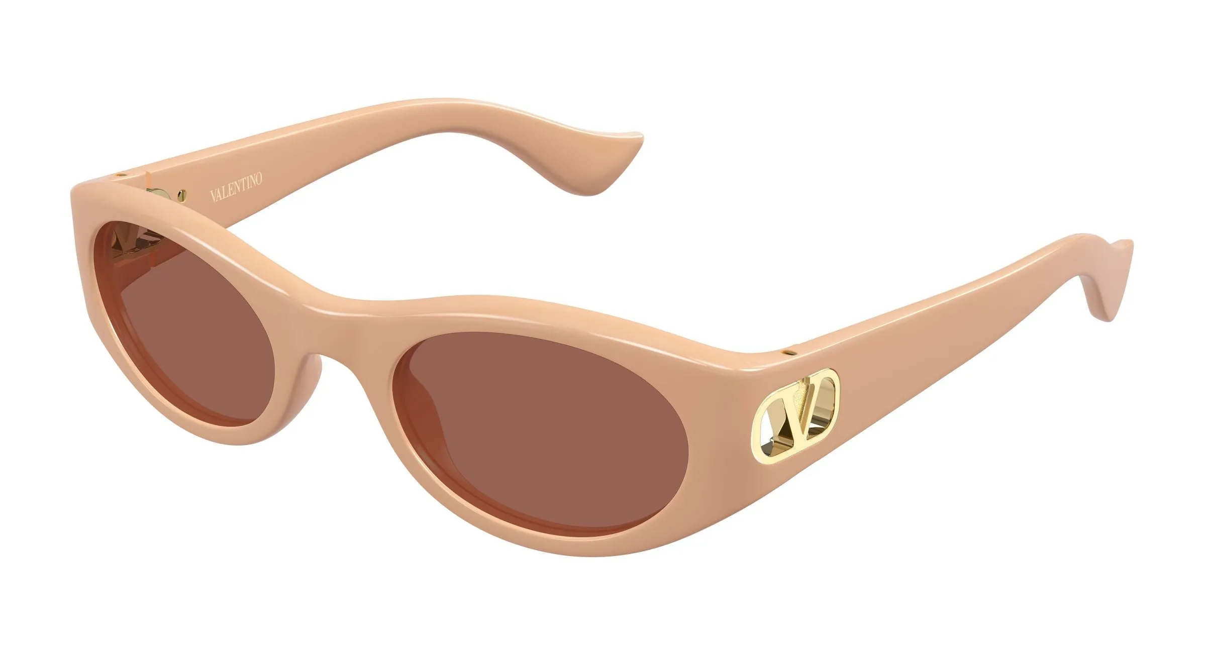 Valentino VG0015S 005 Occhiali da sole Bio-iniettato Beige Marrone Rotonda - immagine 1