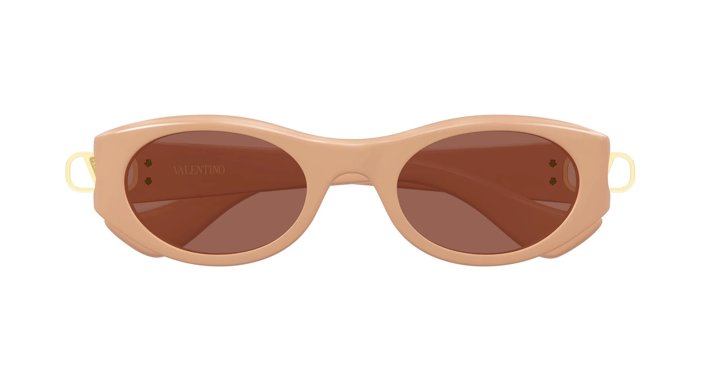 Valentino VG0015S 005 Occhiali da sole Bio-iniettato Beige Marrone Rotonda - immagine 2