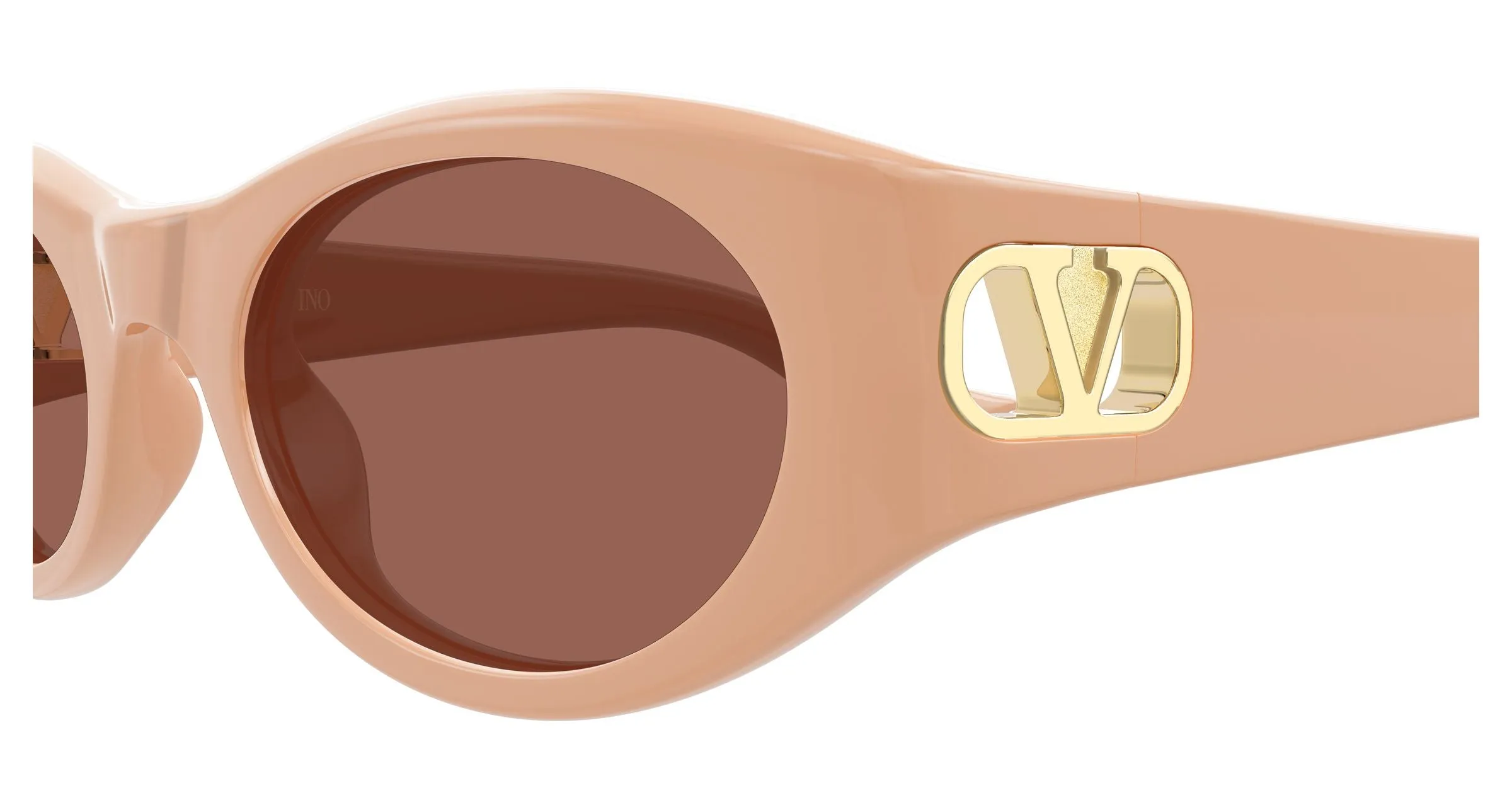 Valentino VG0015S 005 Occhiali da sole Bio-iniettato Beige Marrone Rotonda - immagine 3