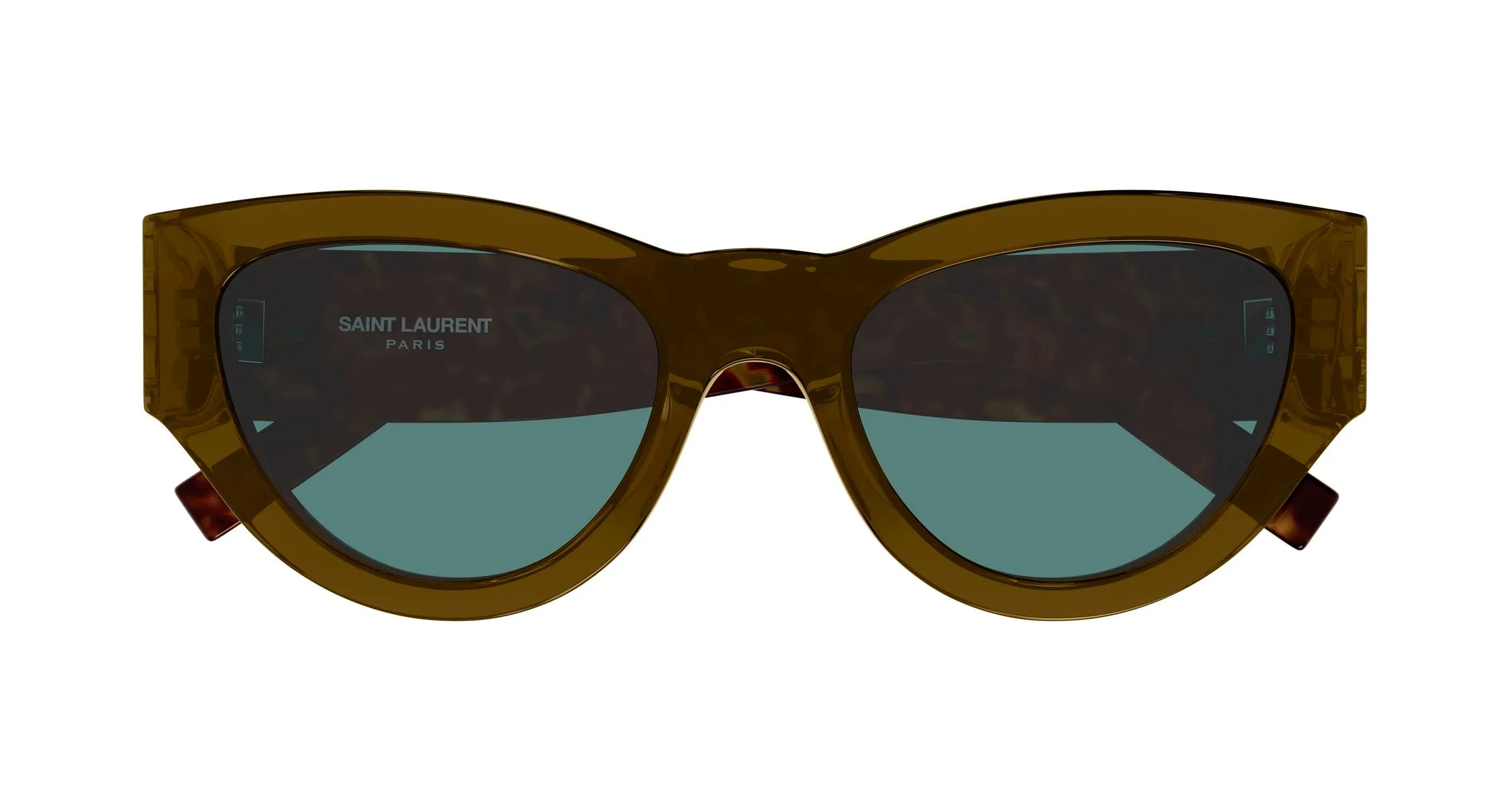 SAINT LAURENT SL M94 013 Occhiali da sole Acetato Marrone Verde Cat Eye - immagine 2
