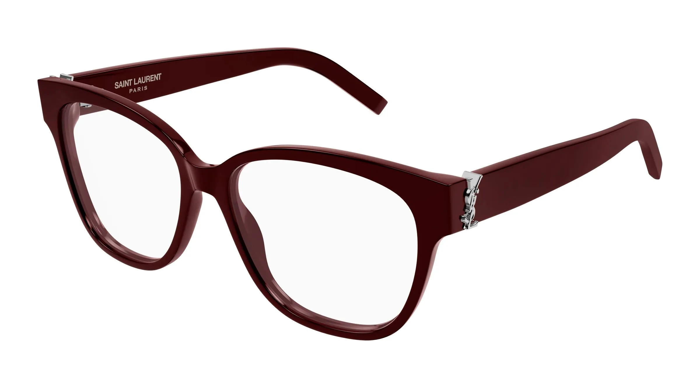 SAINT LAURENT SL M33 010 Montature da vista Acetato Bordeaux Trasparente Squadrata Antiriflesso - immagine 1
