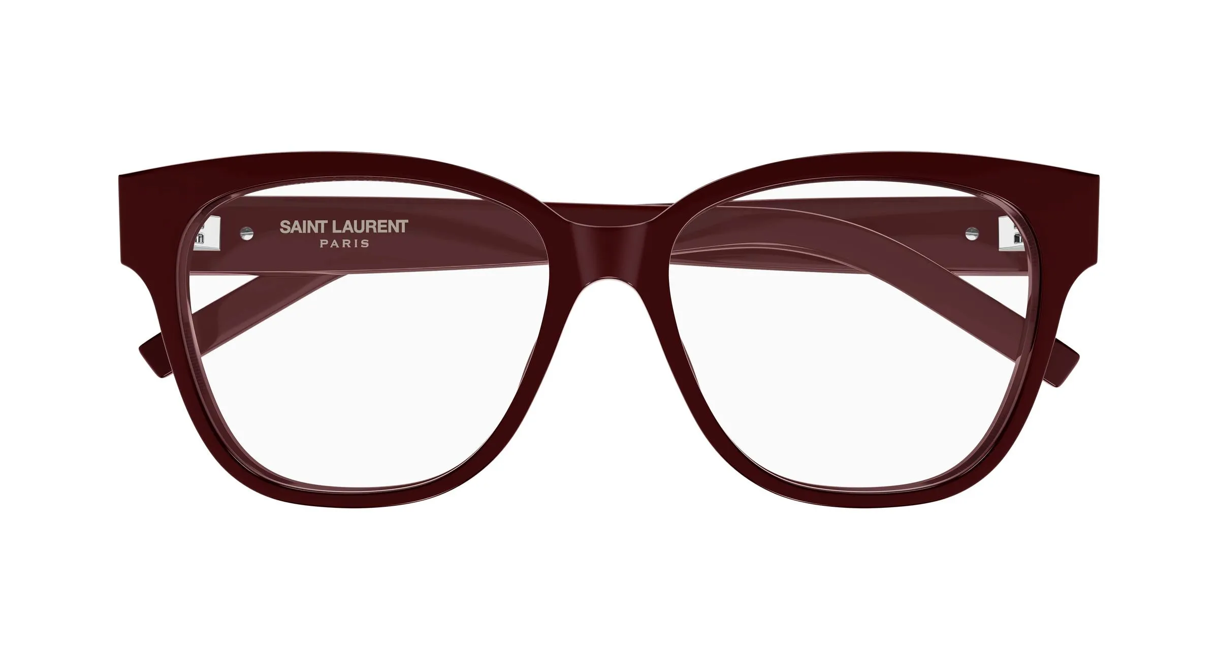 SAINT LAURENT SL M33 010 Montature da vista Acetato Bordeaux Trasparente Squadrata Antiriflesso - immagine 2