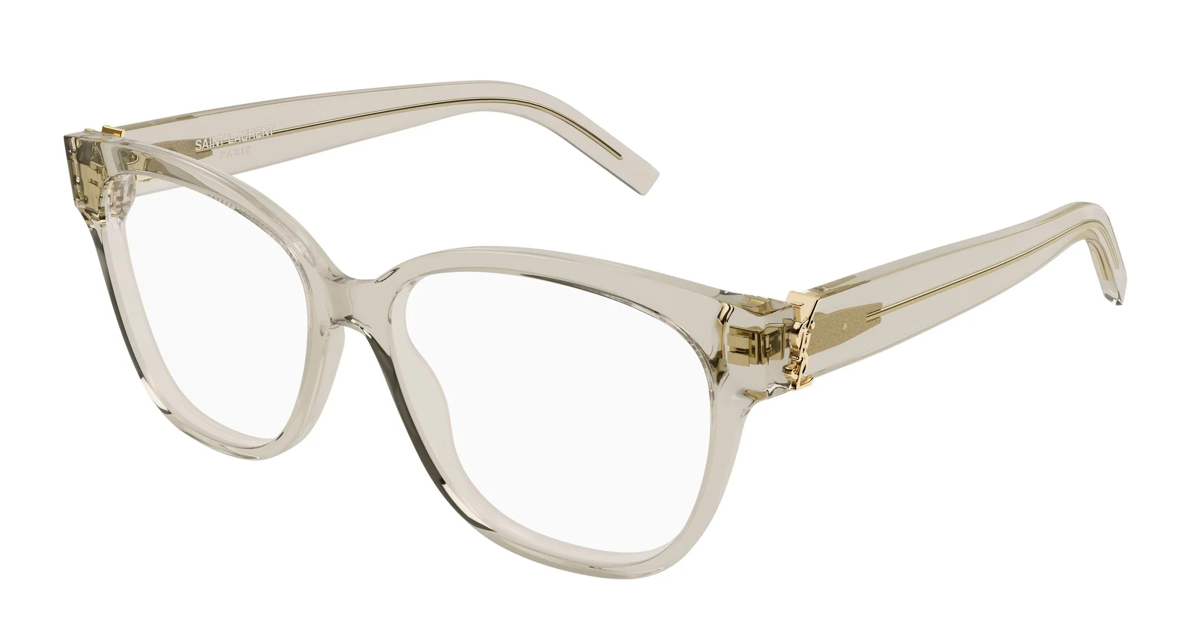 SAINT LAURENT SL M33 009 Montature da vista Acetato Beige Trasparente Squadrata Antiriflesso - immagine 1