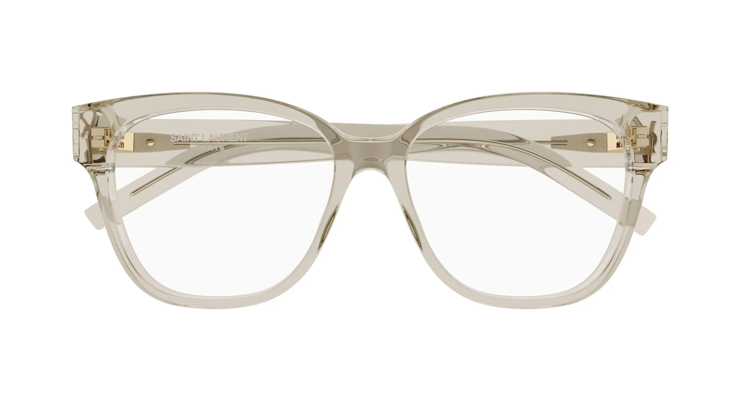 SAINT LAURENT SL M33 009 Montature da vista Acetato Beige Trasparente Squadrata Antiriflesso - immagine 2