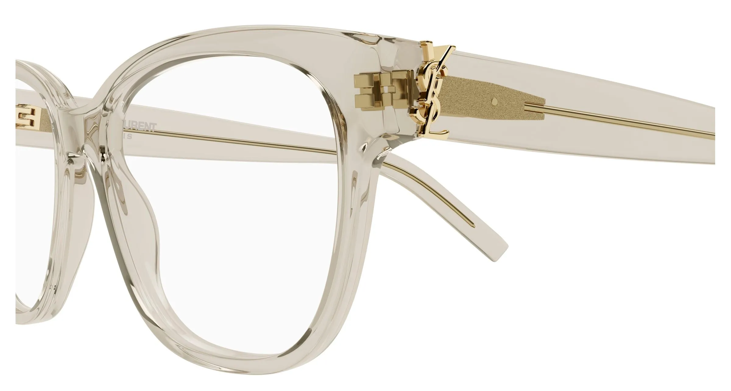 SAINT LAURENT SL M33 009 Montature da vista Acetato Beige Trasparente Squadrata Antiriflesso - immagine 3