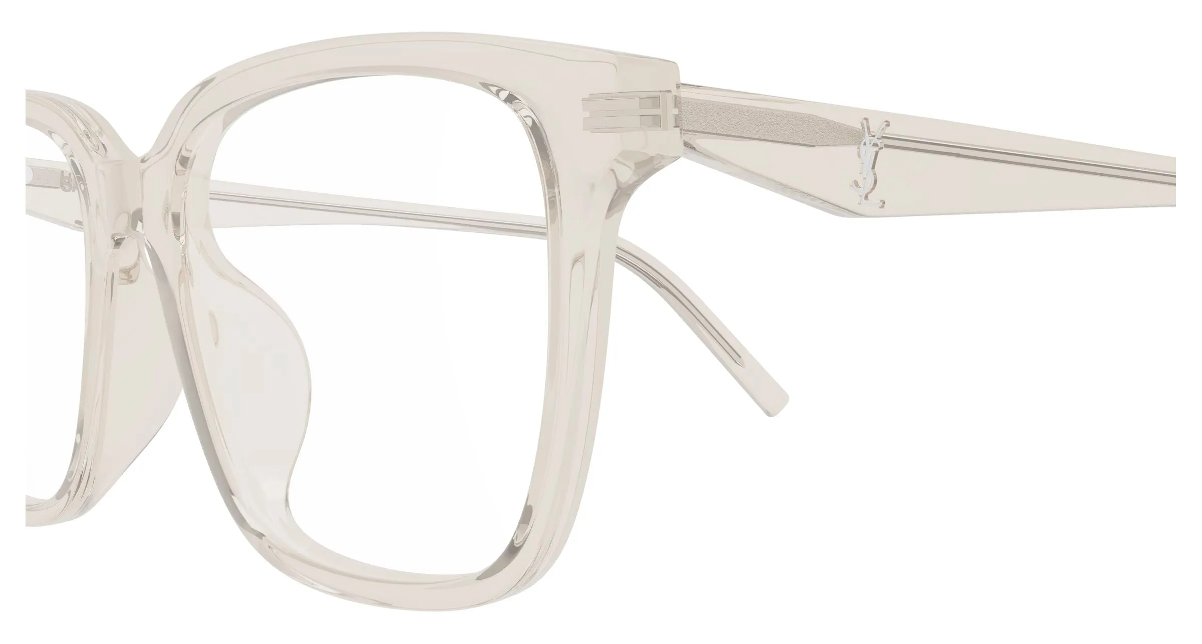 SAINT LAURENT SL M191/F 004 Montature da vista Acetato Beige Trasparente Cat Eye - immagine 3