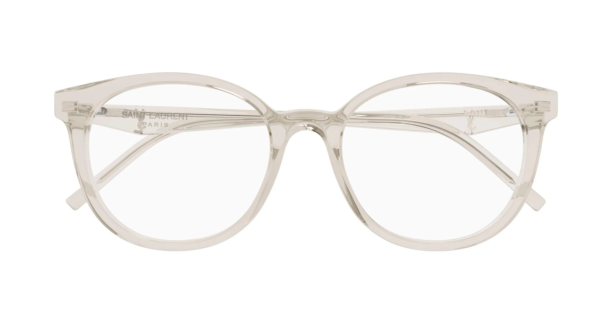SAINT LAURENT SL M189/F 004 Montature da vista Acetato Beige Trasparente Cat Eye - immagine 2
