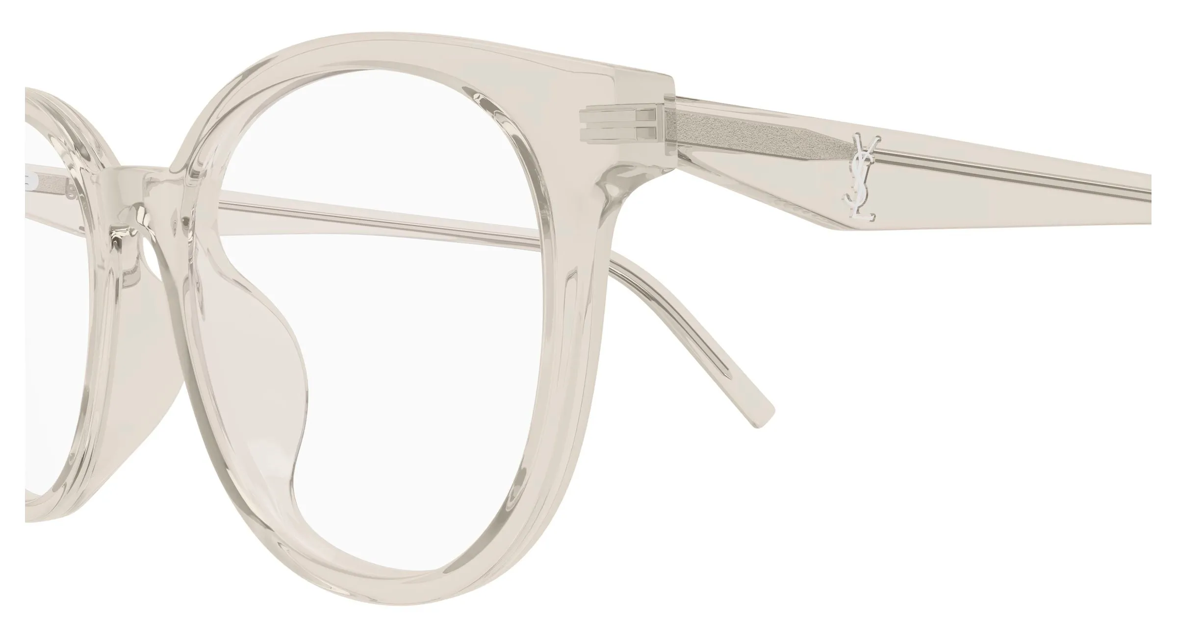 SAINT LAURENT SL M189/F 004 Montature da vista Acetato Beige Trasparente Cat Eye - immagine 3