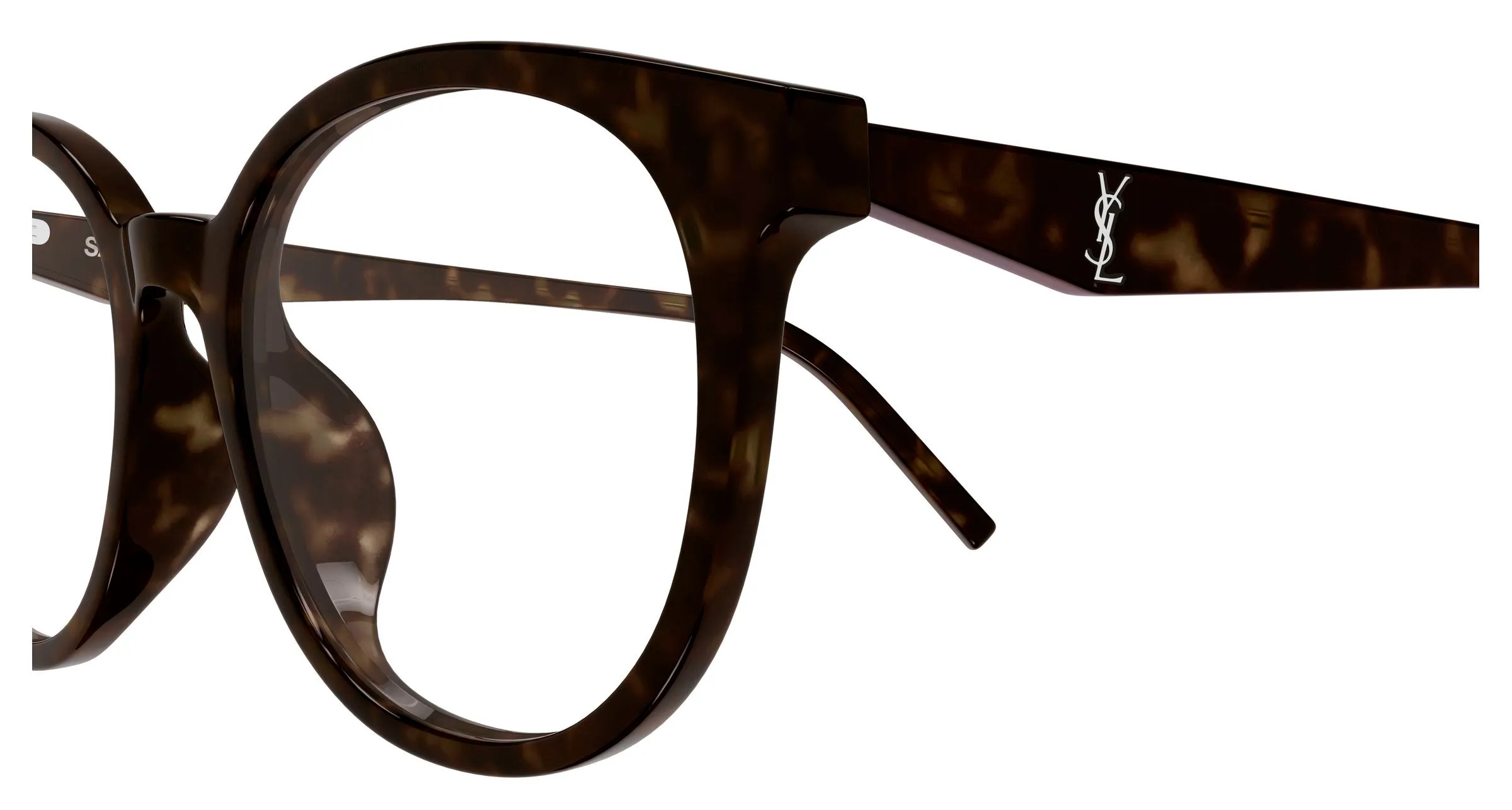 SAINT LAURENT SL M189/F 002 Montature da vista Acetato Havana Trasparente Cat Eye - immagine 3