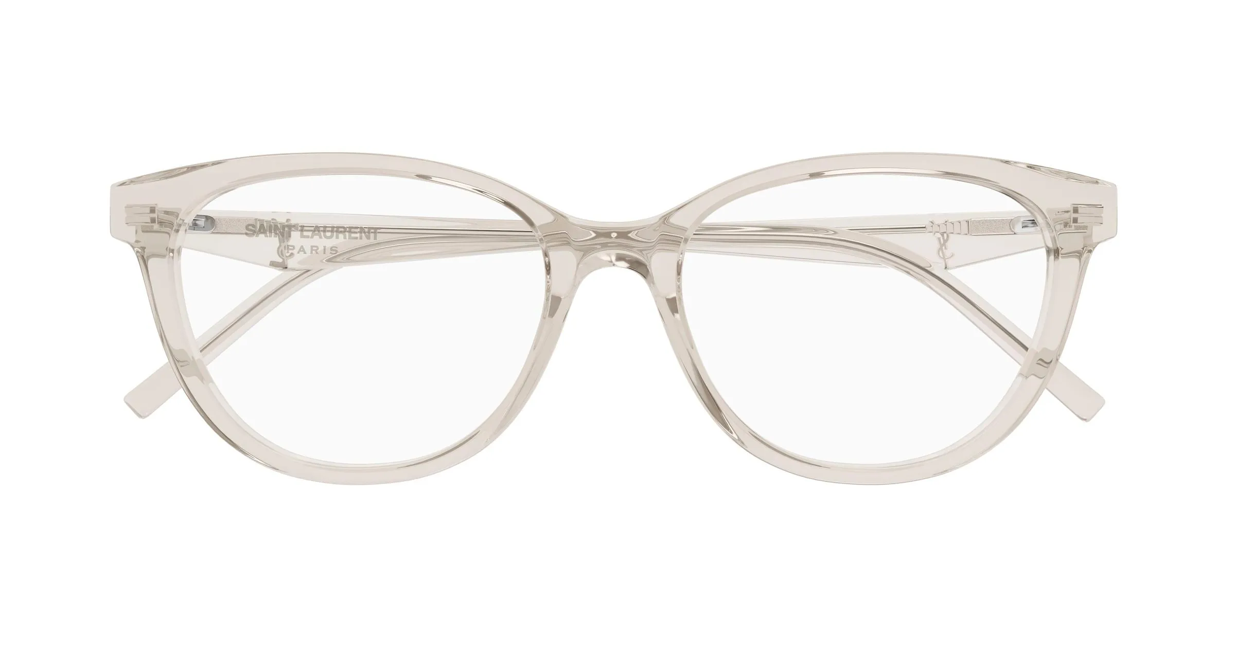 SAINT LAURENT SL M188/F 004 Montature da vista Acetato Beige Trasparente Cat Eye - immagine 2
