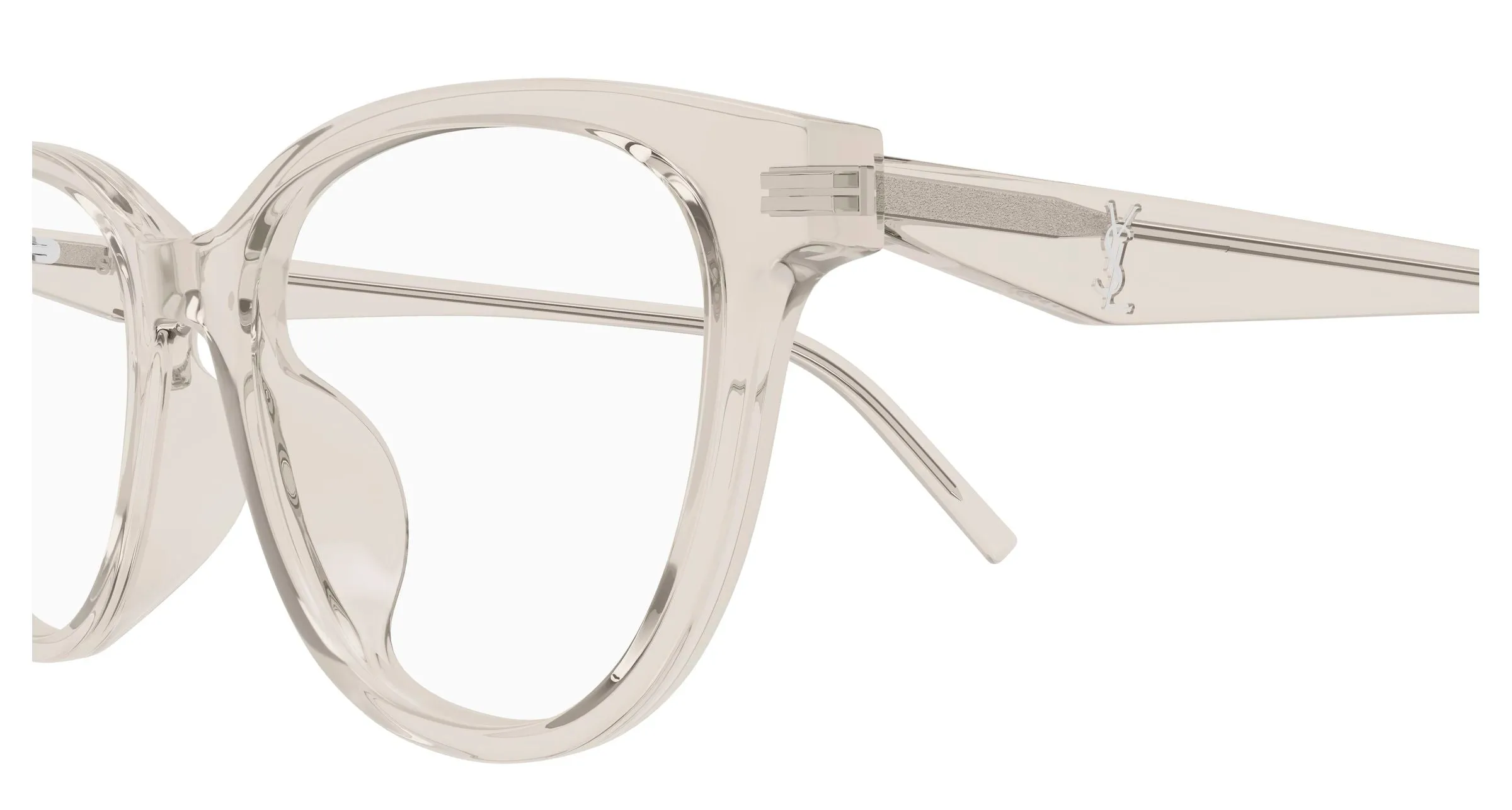 SAINT LAURENT SL M188/F 004 Montature da vista Acetato Beige Trasparente Cat Eye - immagine 3