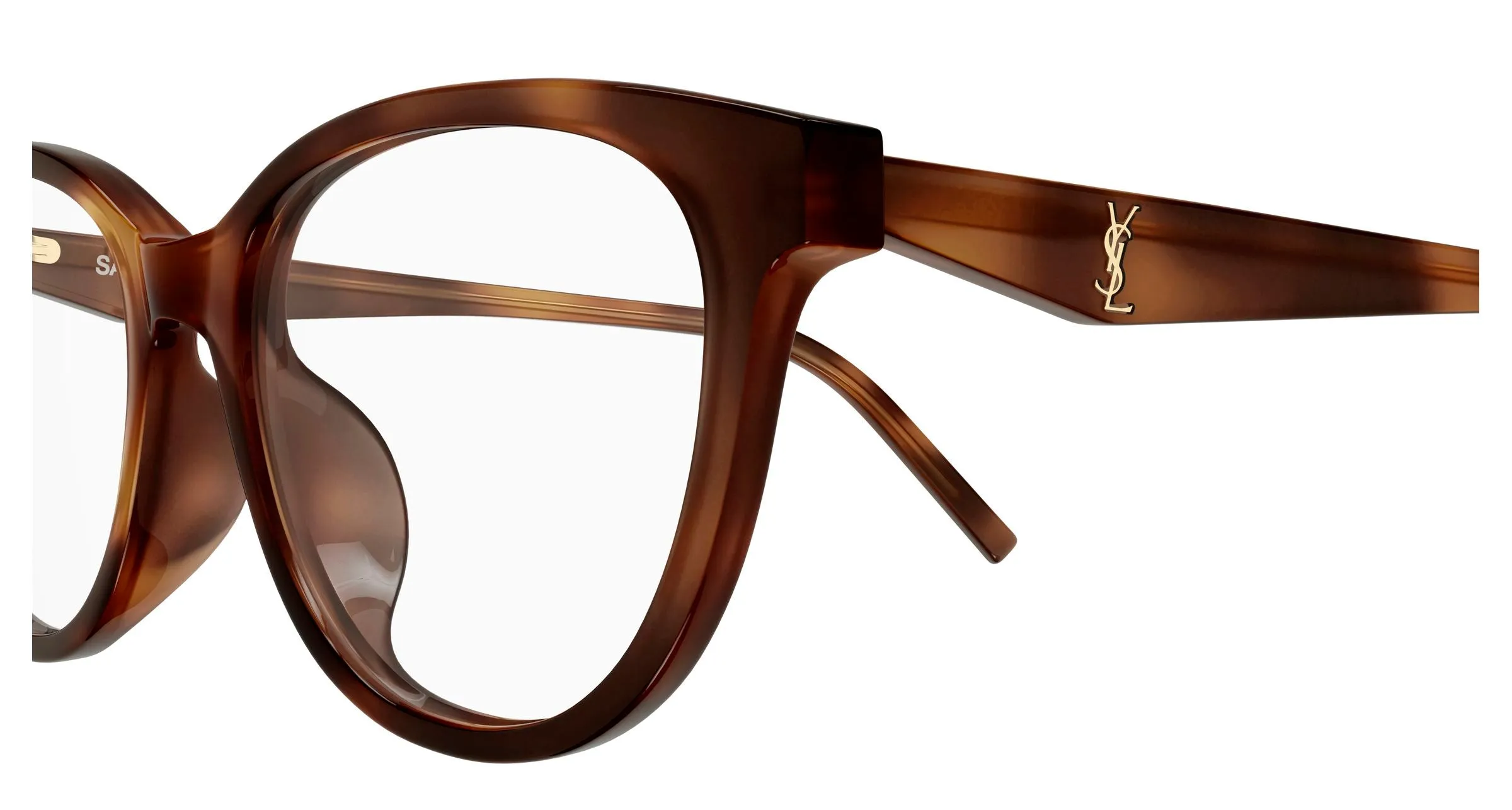 SAINT LAURENT SL M188/F 003 Montature da vista Acetato Havana Trasparente Cat Eye - immagine 3