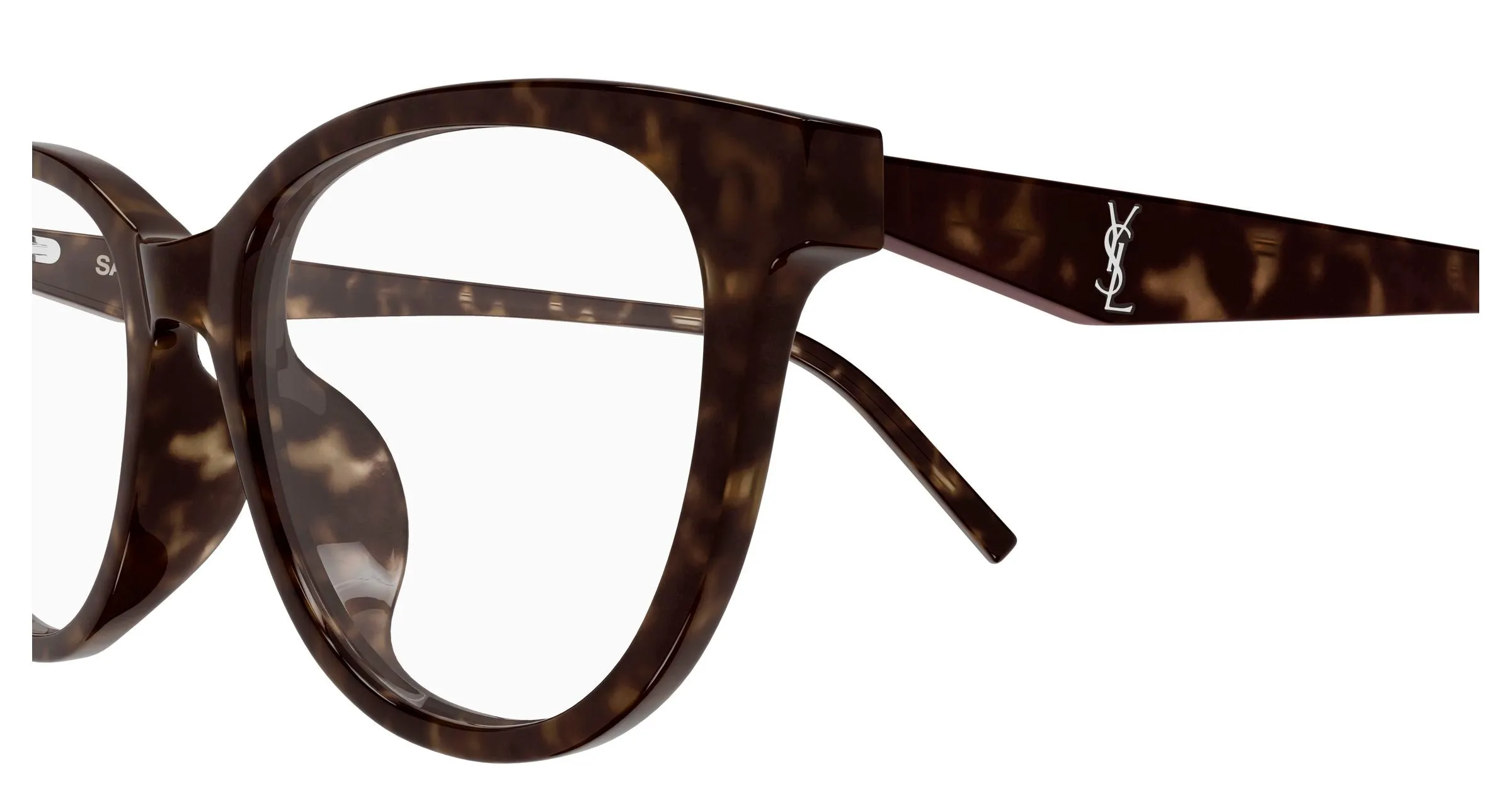 SAINT LAURENT SL M188/F 002 Montature da vista Acetato Havana Trasparente Cat Eye - immagine 3