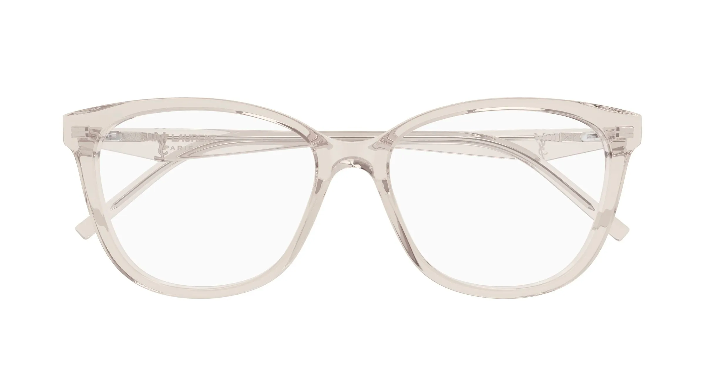 SAINT LAURENT SL M187/F 004 Montature da vista Acetato Beige Trasparente Cat Eye - immagine 2