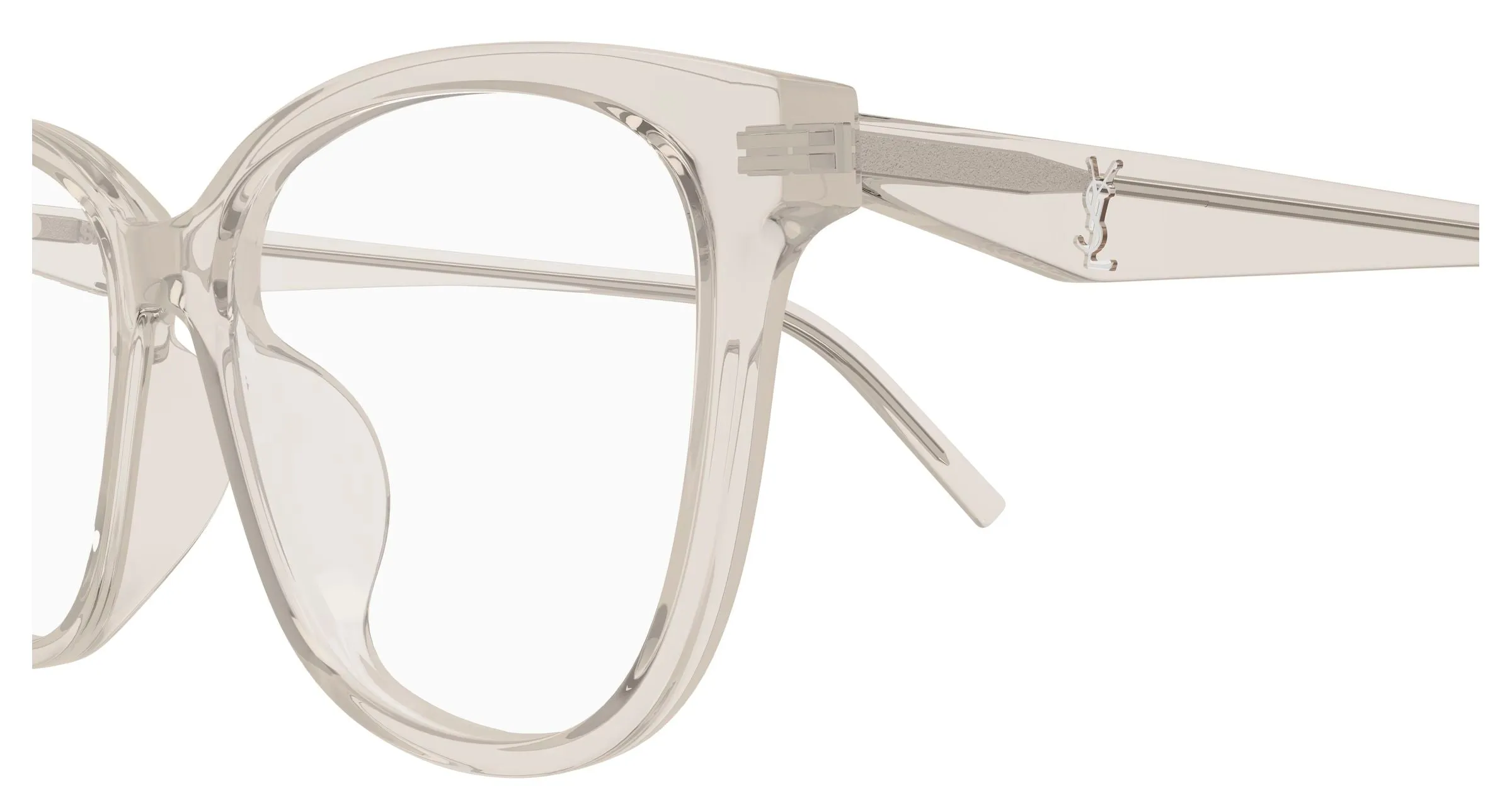 SAINT LAURENT SL M187/F 004 Montature da vista Acetato Beige Trasparente Cat Eye - immagine 3