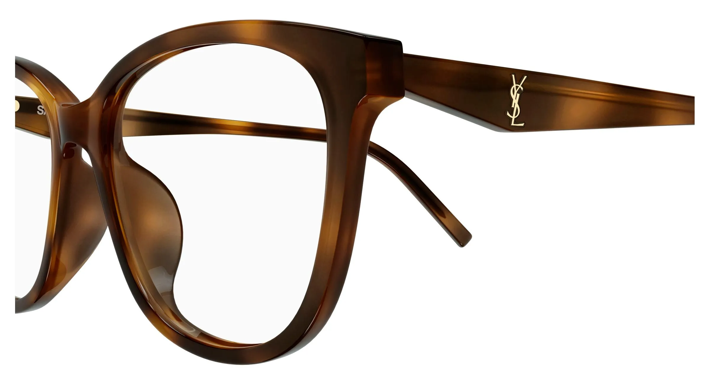 SAINT LAURENT SL M187/F 003 Montature da vista Acetato Havana Trasparente Cat Eye - immagine 3