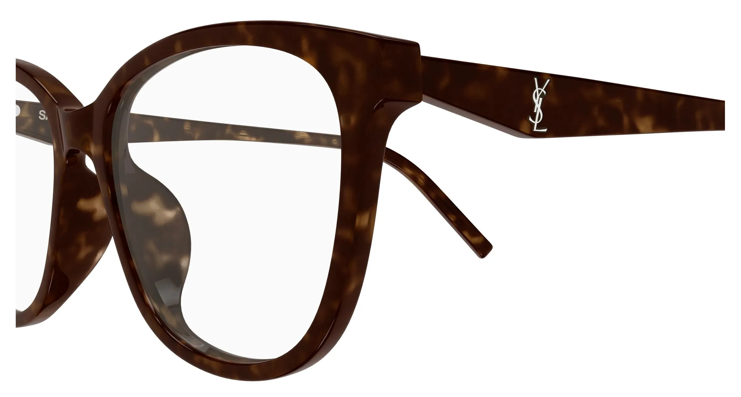 SAINT LAURENT SL M187/F 002 Montature da vista Acetato Havana Trasparente Cat Eye - immagine 3