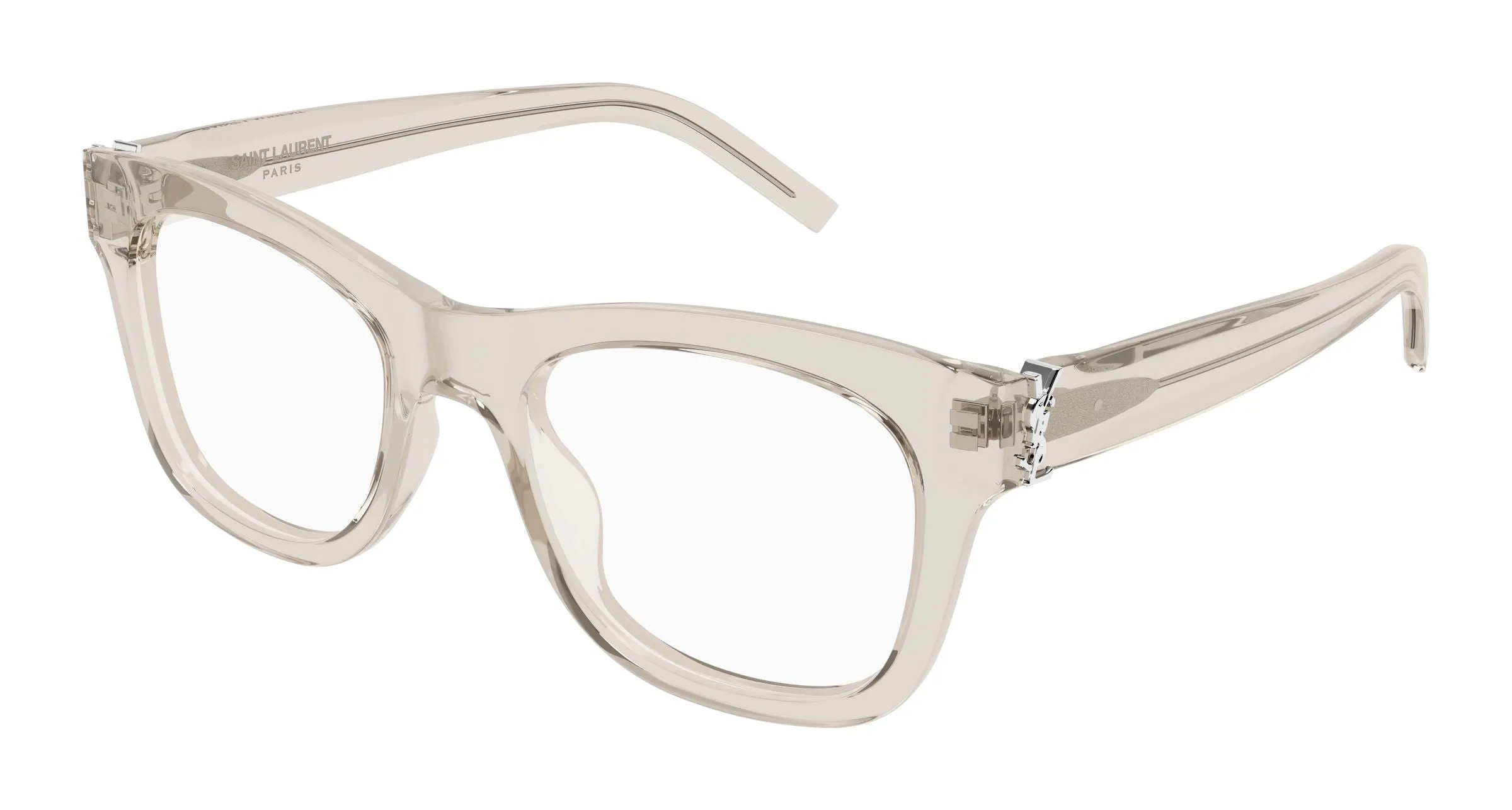 SAINT LAURENT SL M159 004 Montature da vista Acetato Beige Trasparente Cat Eye Antiriflesso - immagine 1