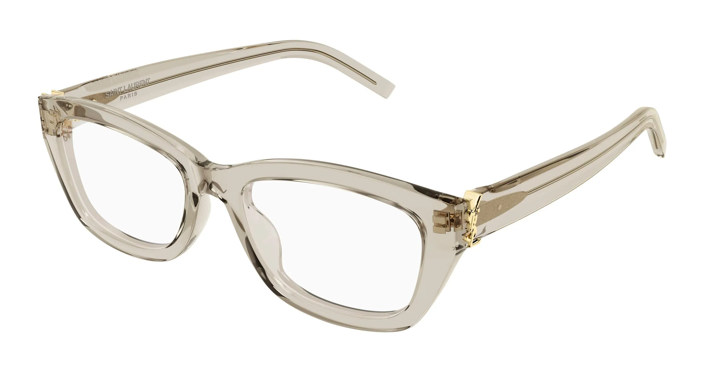 SAINT LAURENT SL M153 OPT 004 Montature da vista Acetato Beige Trasparente Cat Eye Antiriflesso - immagine 1