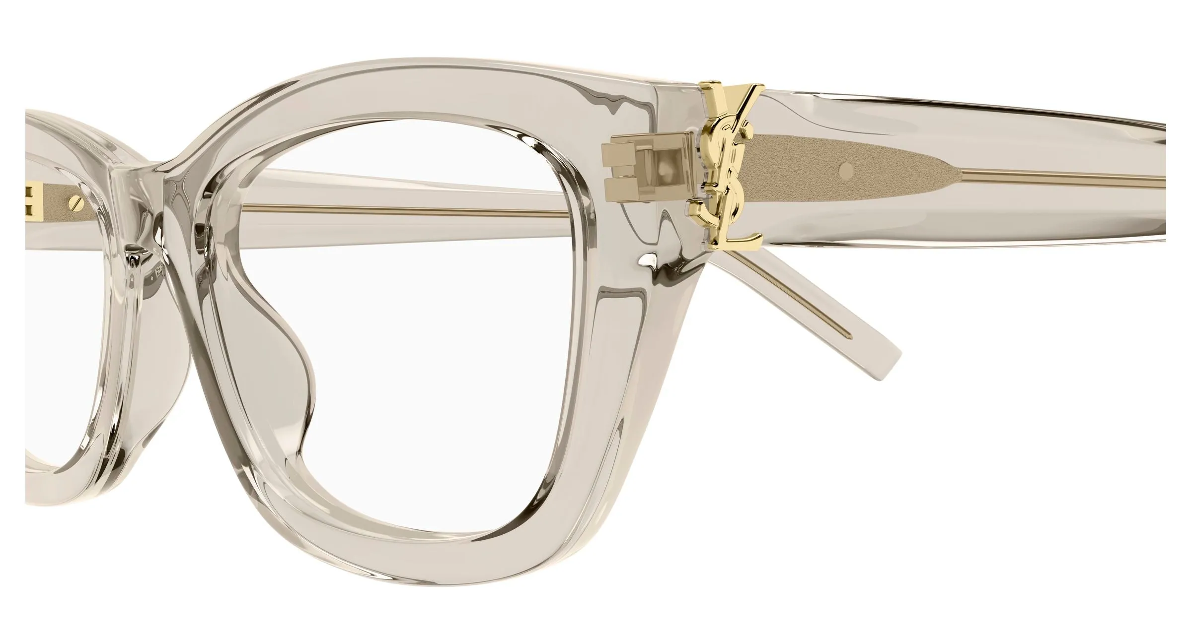 SAINT LAURENT SL M153 OPT 004 Montature da vista Acetato Beige Trasparente Cat Eye Antiriflesso - immagine 3