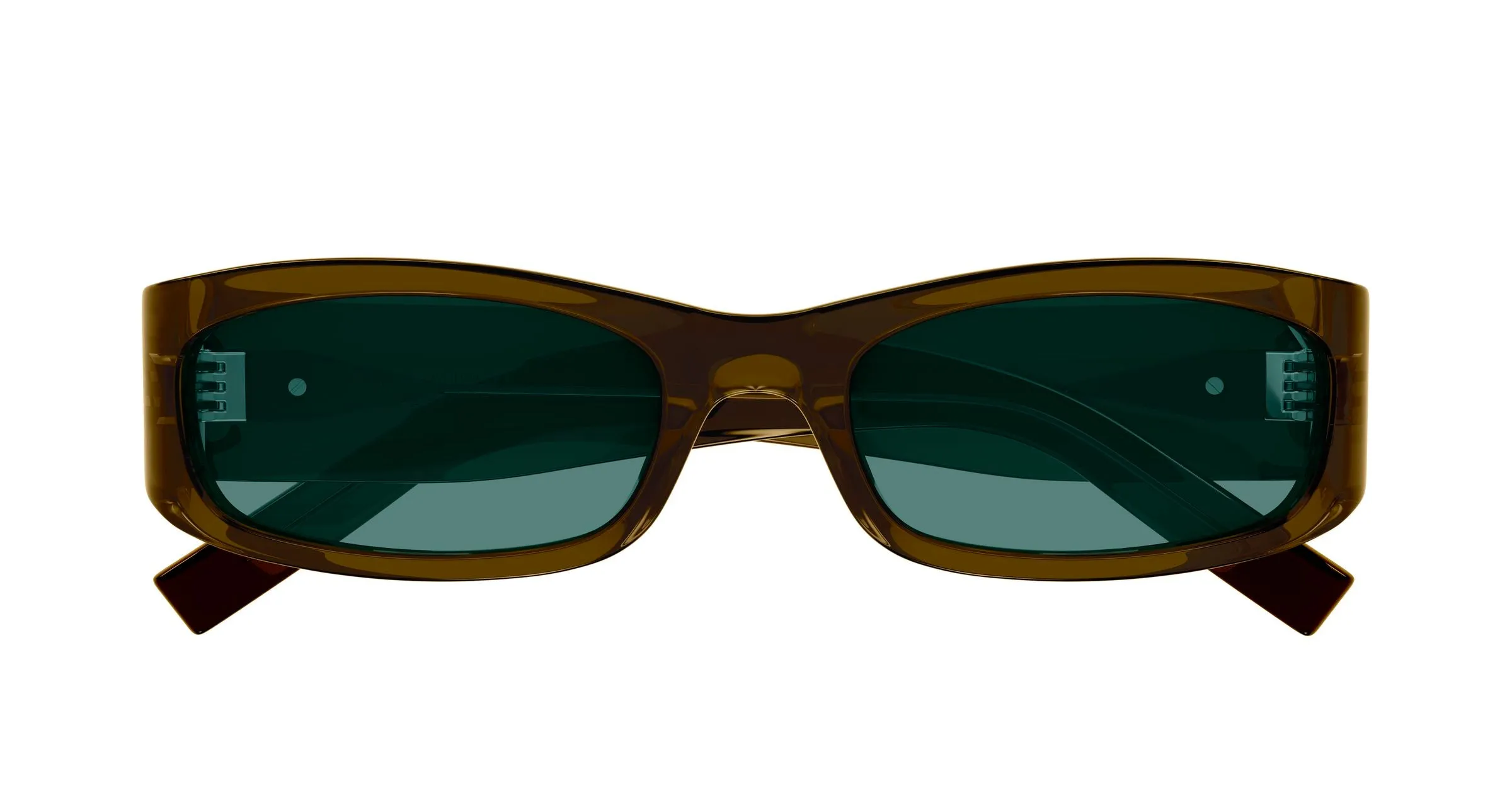 SAINT LAURENT SL M152 005 Occhiali da sole Acetato Marrone Verde Squadrata - immagine 2