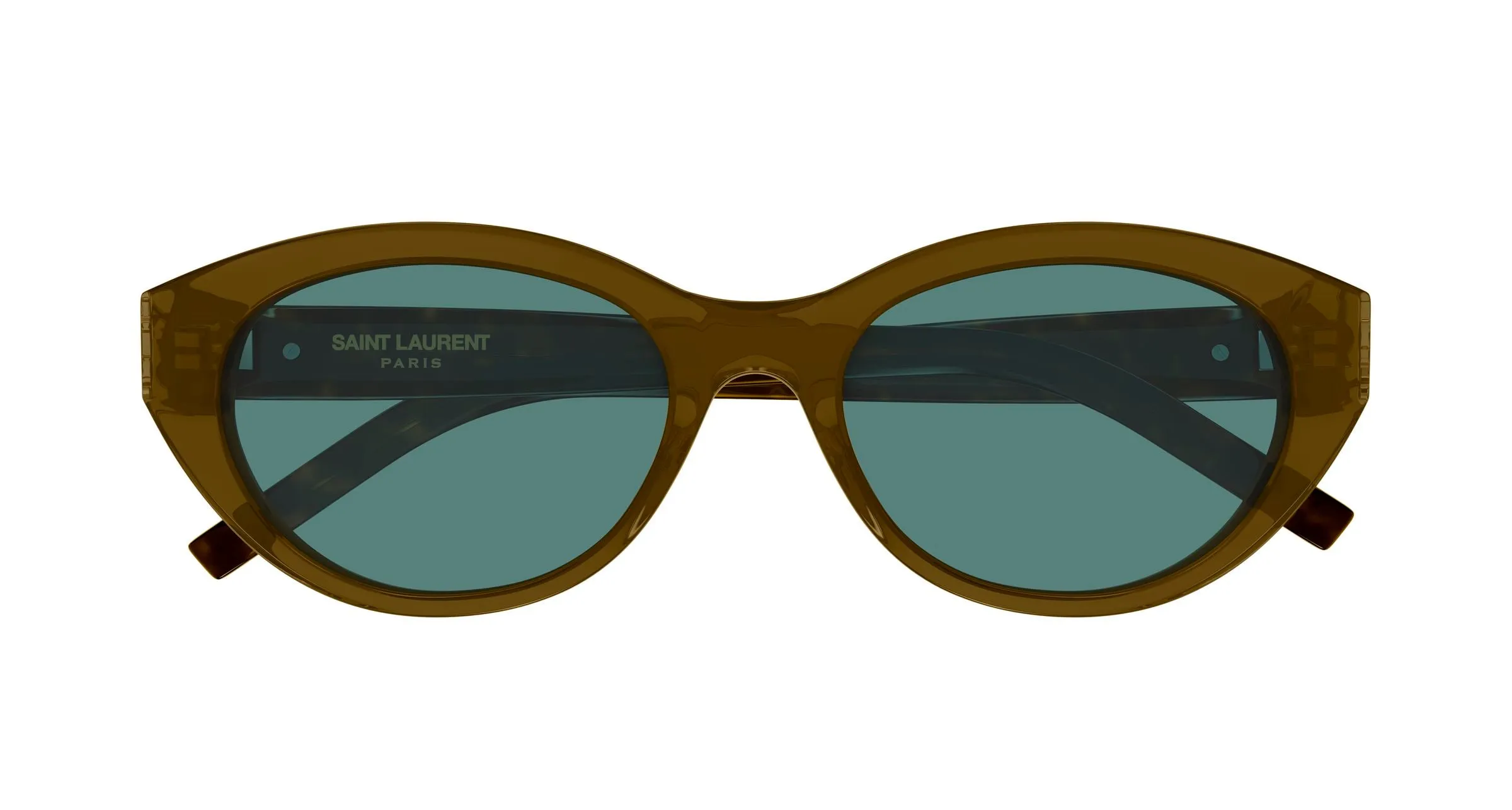 SAINT LAURENT SL M148 005 Occhiali da sole Acetato Marrone Verde Rotonda - immagine 2