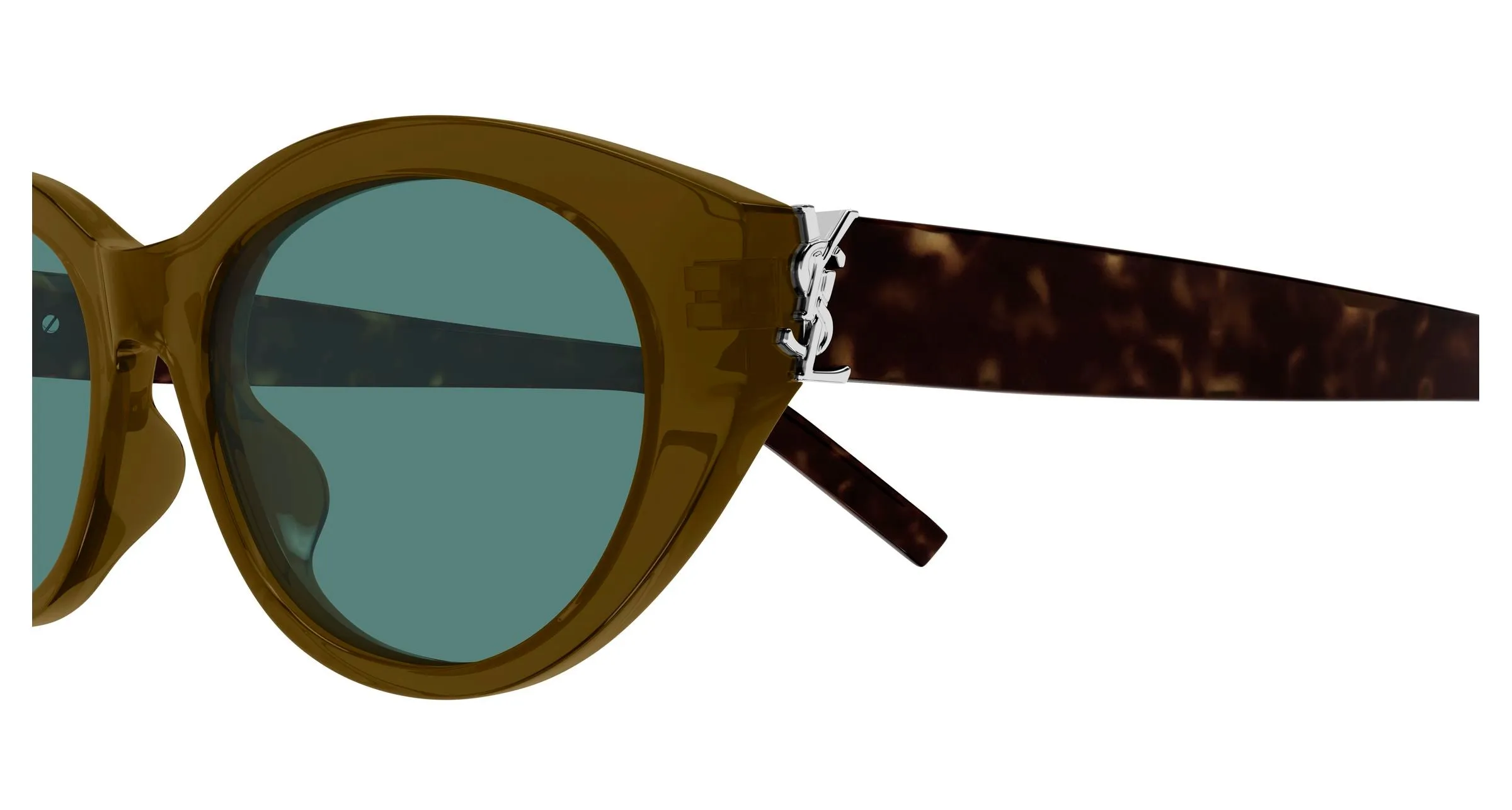 SAINT LAURENT SL M148 005 Occhiali da sole Acetato Marrone Verde Rotonda - immagine 3