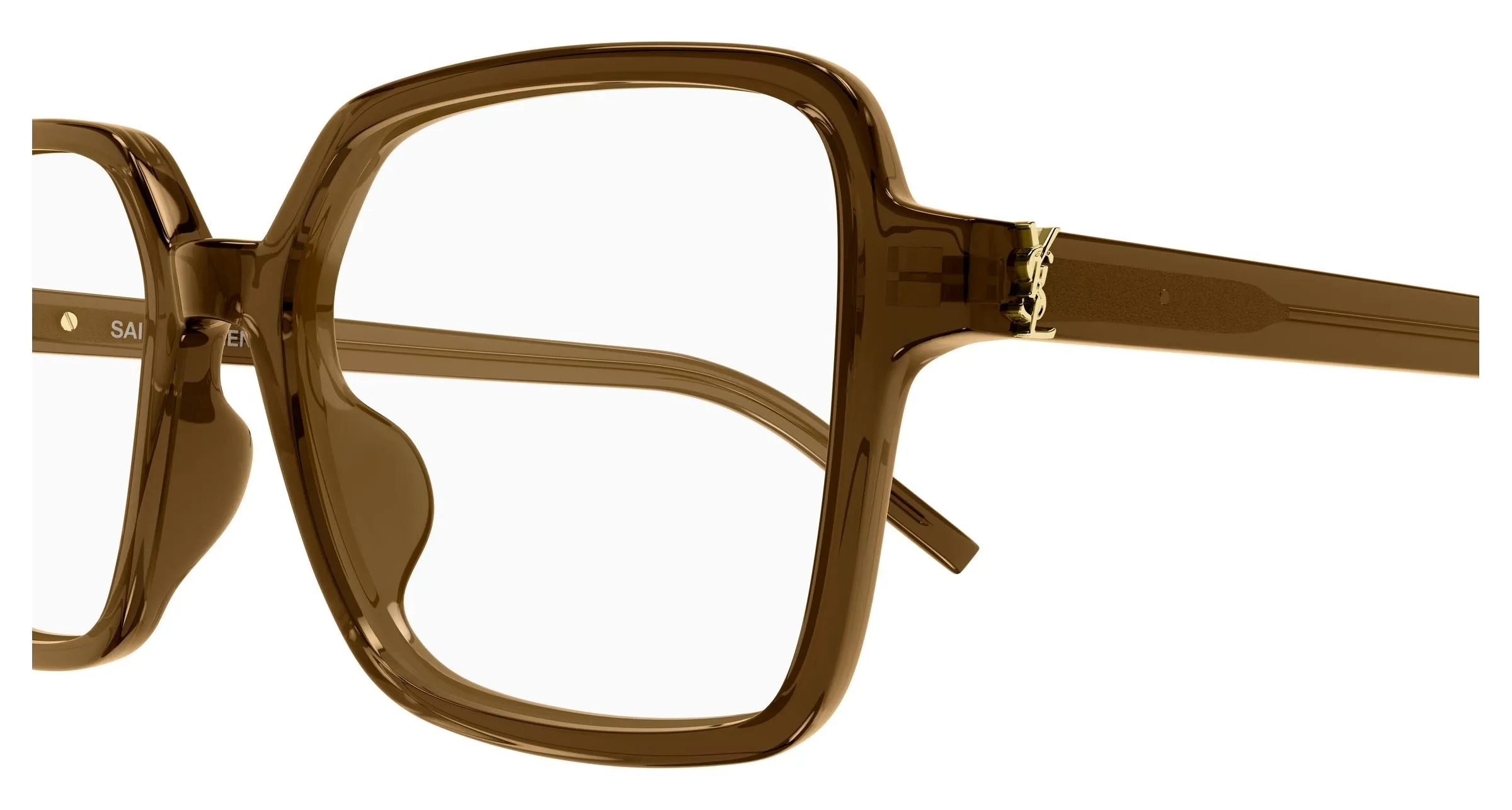 SAINT LAURENT SL M139 013 Montature da vista Acetato Marrone Trasparente Squadrata - immagine 3