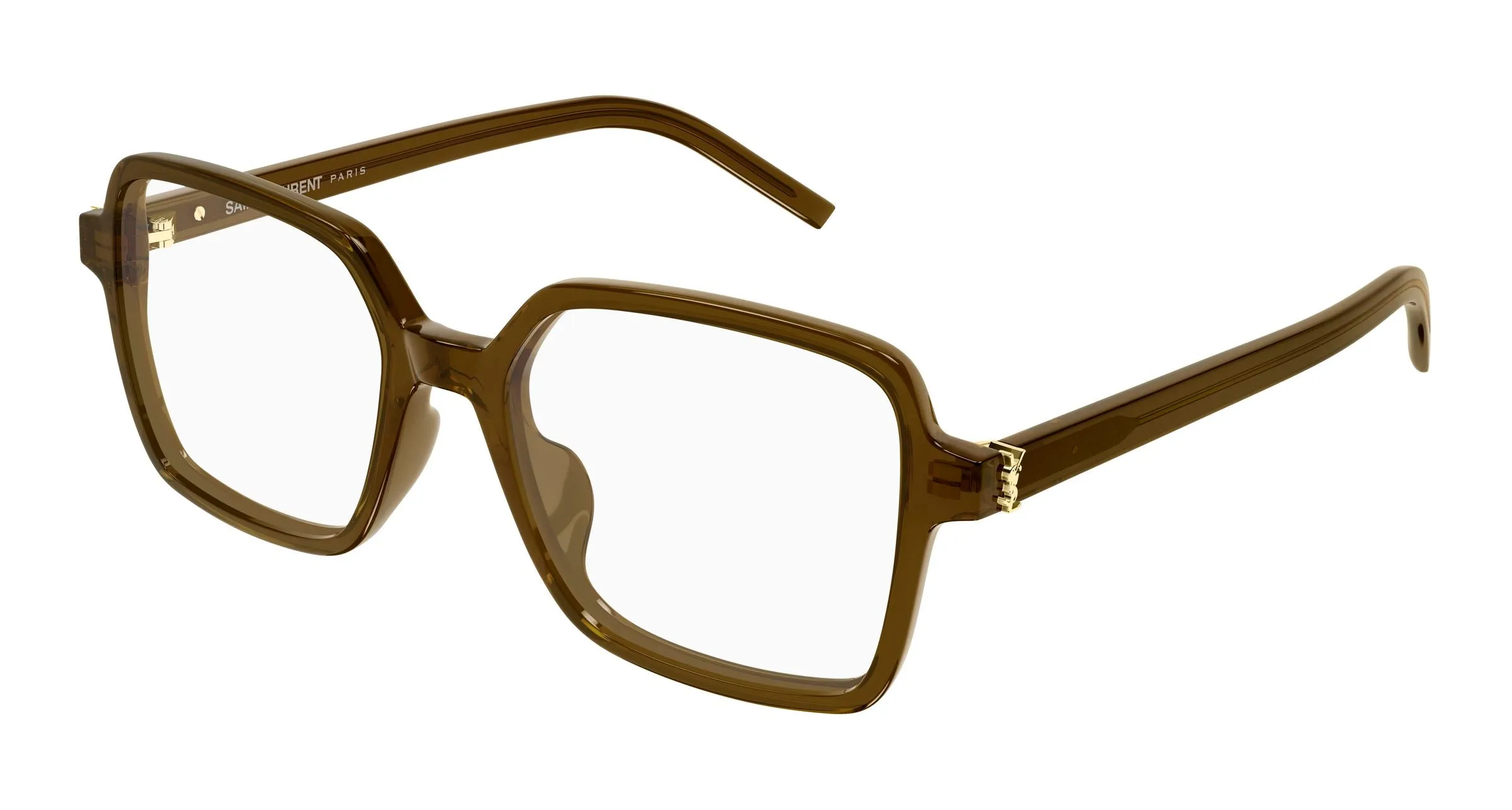 SAINT LAURENT SL M139 009 Montature da vista Acetato Marrone Trasparente Squadrata - immagine 1