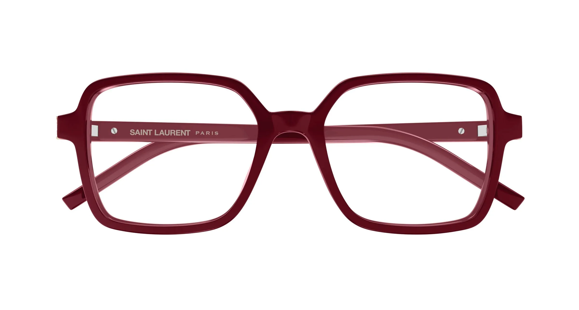 SAINT LAURENT SL M139 008 Montature da vista Acetato Bordeaux Trasparente Squadrata Antiriflesso - immagine 2