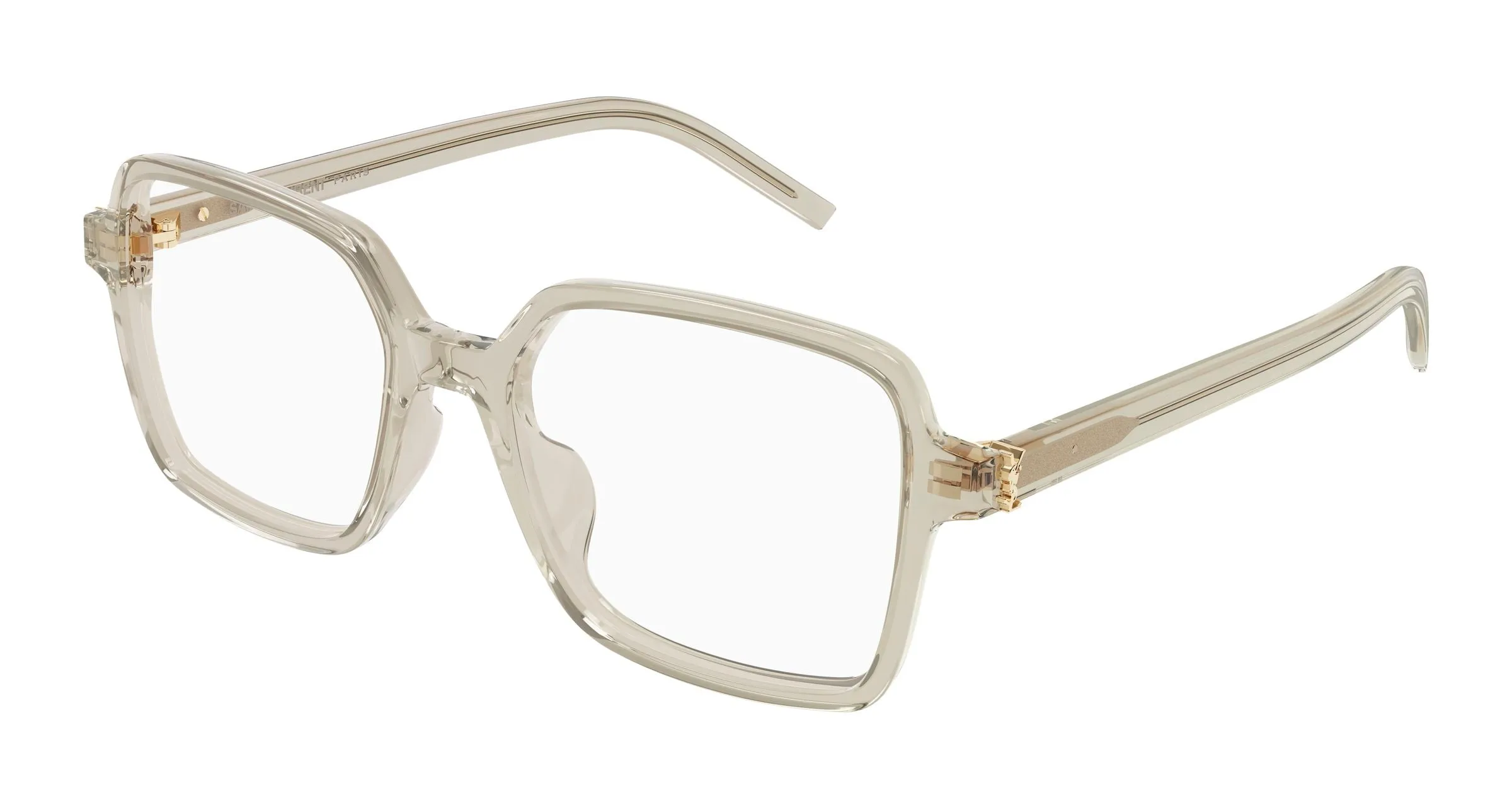 SAINT LAURENT SL M139 007 Montature da vista Acetato Beige Trasparente Squadrata Antiriflesso - immagine 1
