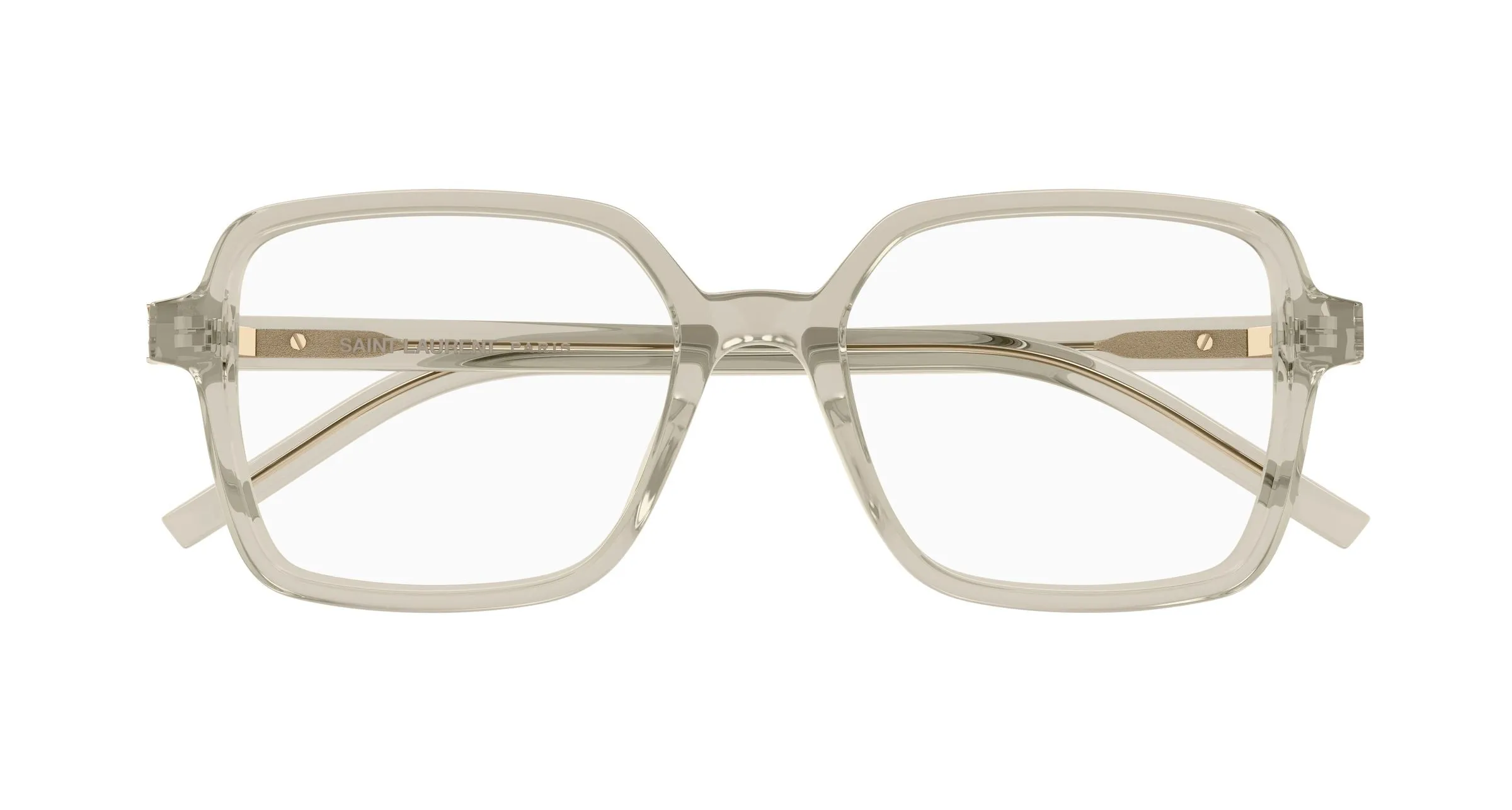SAINT LAURENT SL M139 007 Montature da vista Acetato Beige Trasparente Squadrata Antiriflesso - immagine 2