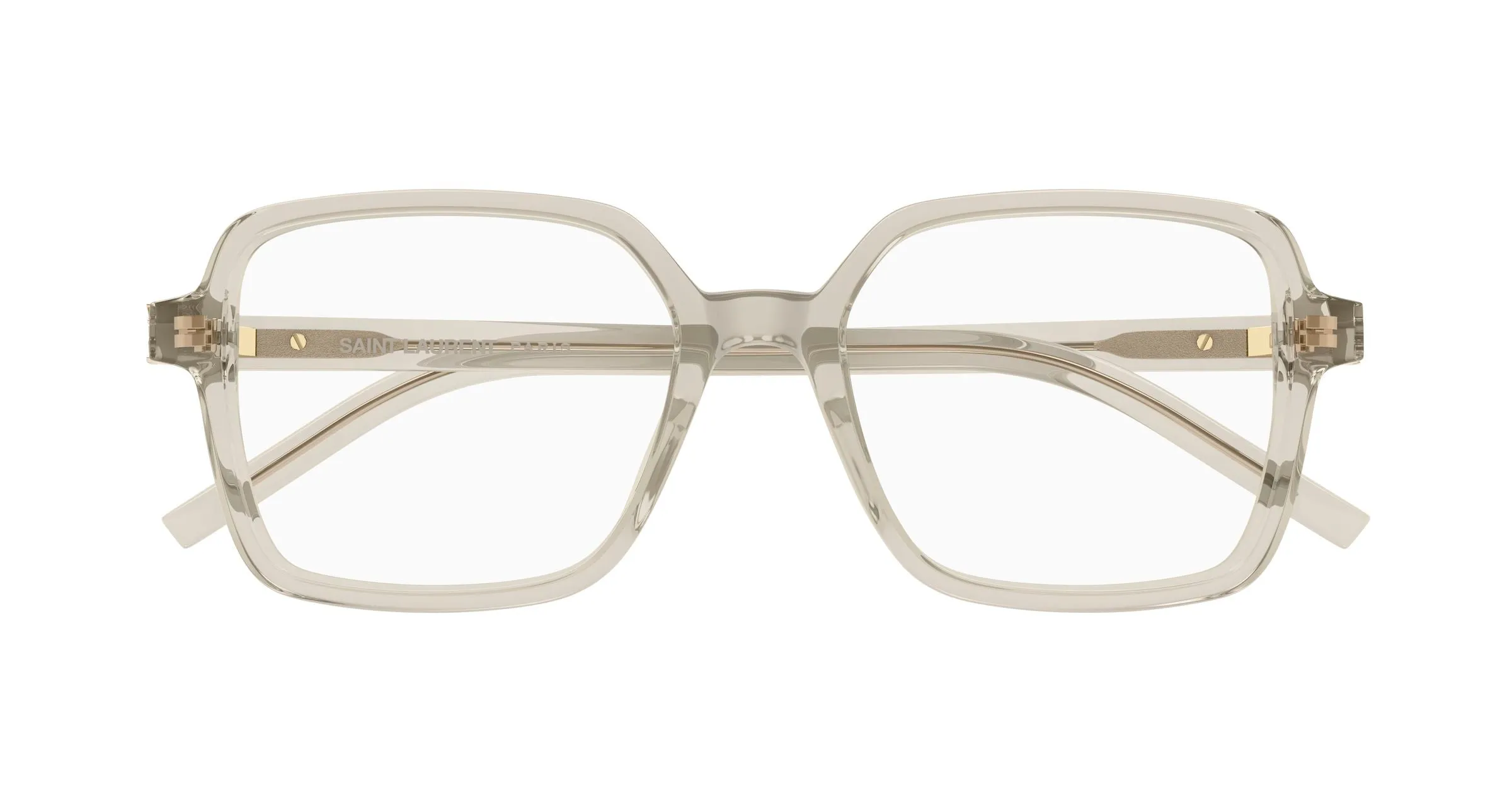 SAINT LAURENT SL M139 005 Montature da vista Acetato Beige Trasparente Squadrata Antiriflesso - immagine 2