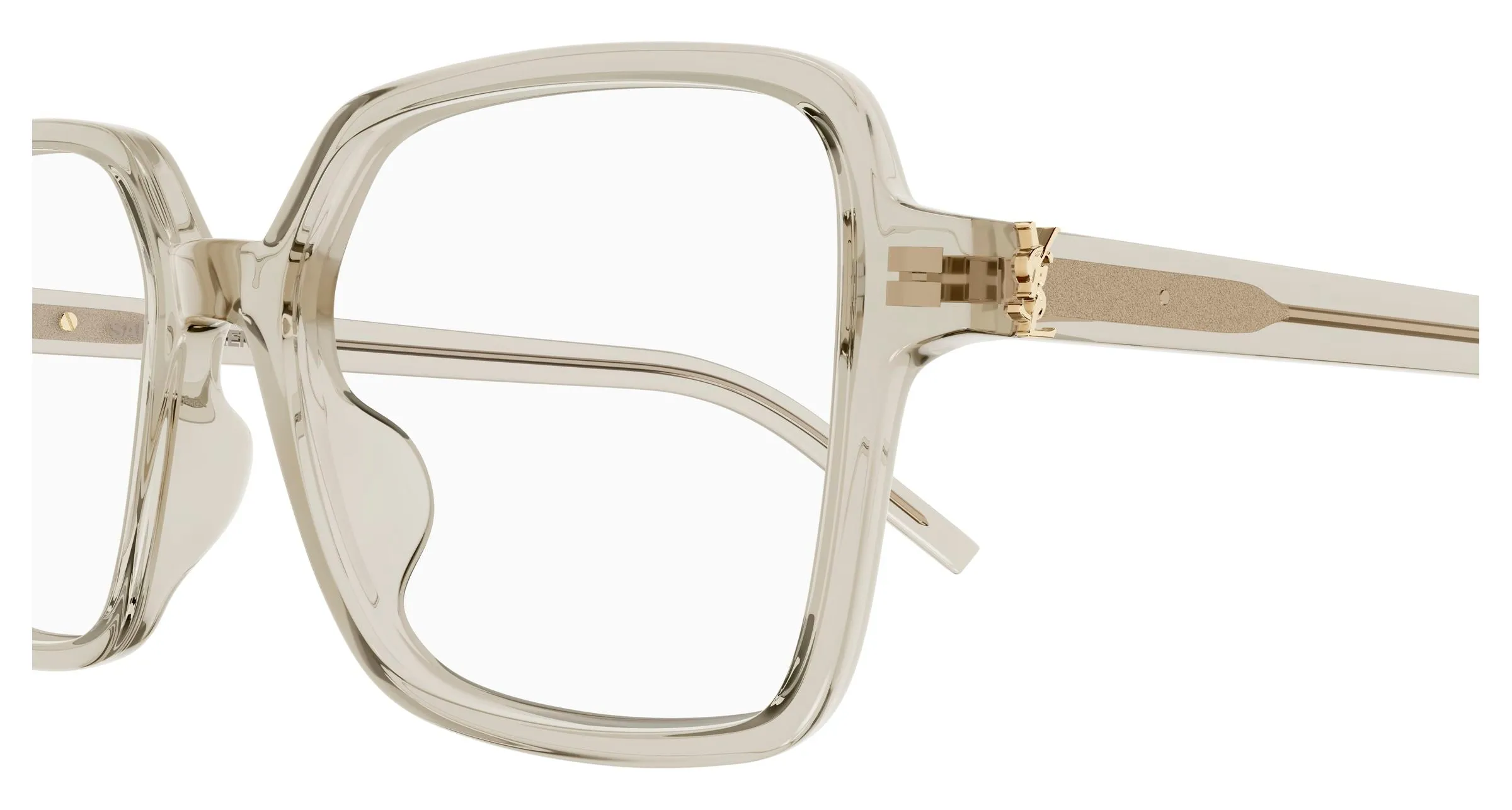SAINT LAURENT SL M139 005 Montature da vista Acetato Beige Trasparente Squadrata Antiriflesso - immagine 3