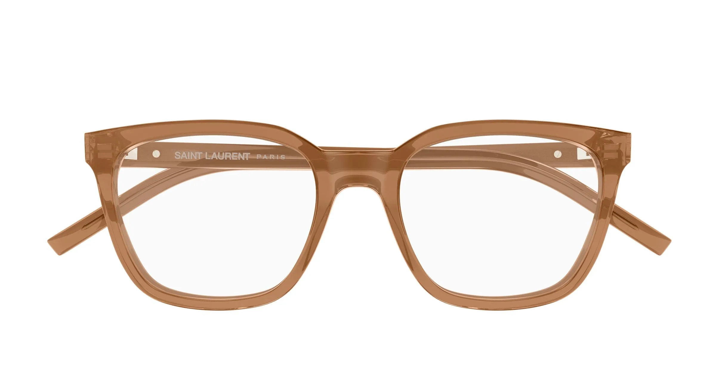 SAINT LAURENT SL M129 009 Montature da vista Acetato Marrone Trasparente Squadrata Antiriflesso - immagine 2
