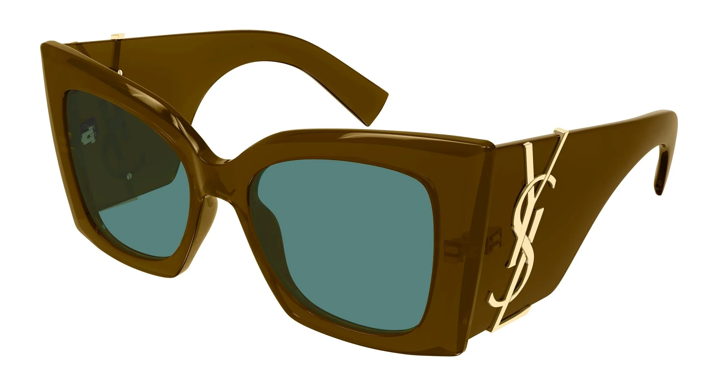 SAINT LAURENT SL M119 BLAZE CRYSTAL 003 Occhiali da sole Bio-iniettato Marrone Verde Cat Eye - immagine 1