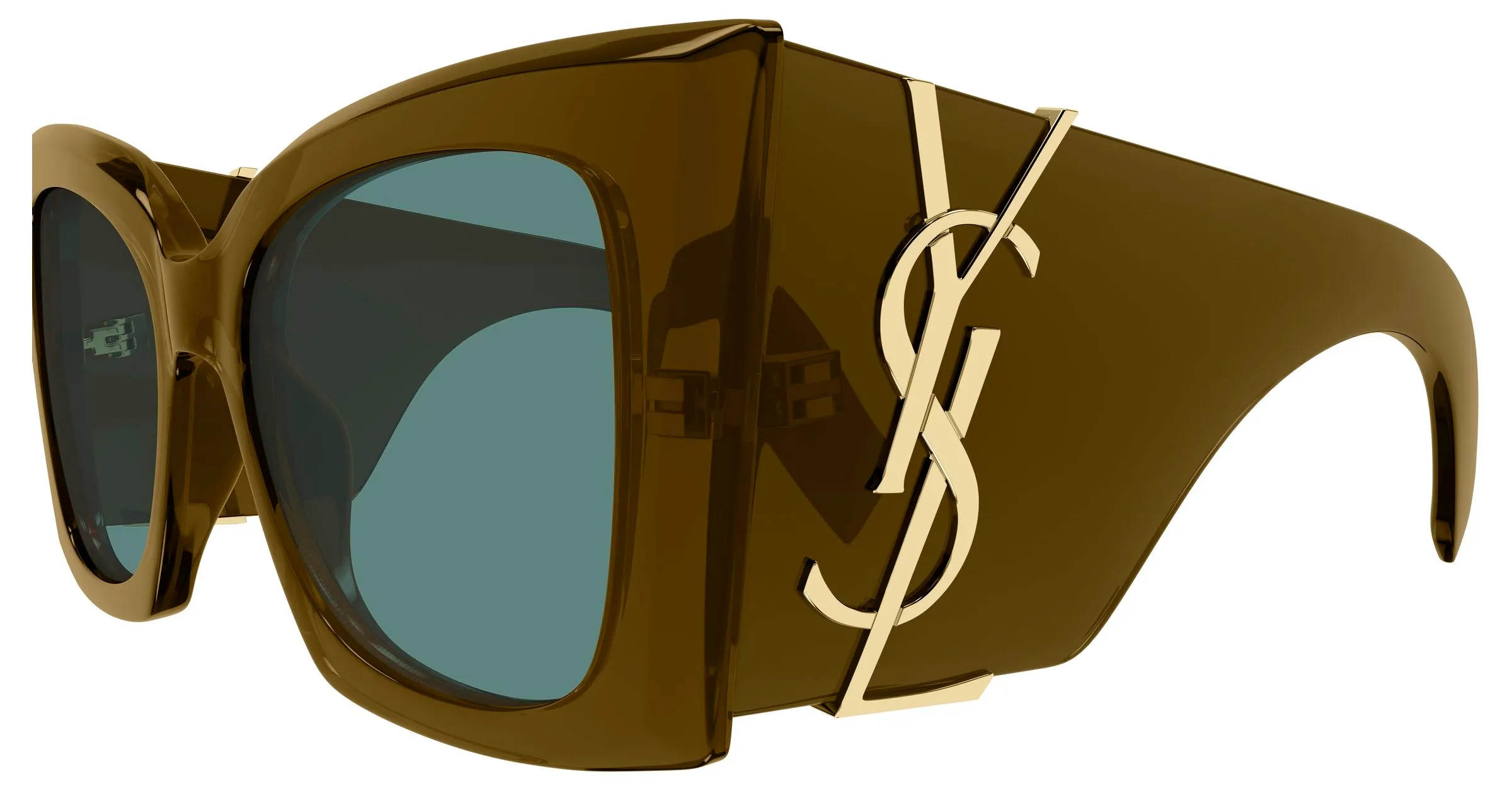 SAINT LAURENT SL M119 BLAZE CRYSTAL 003 Occhiali da sole Bio-iniettato Marrone Verde Cat Eye - immagine 3