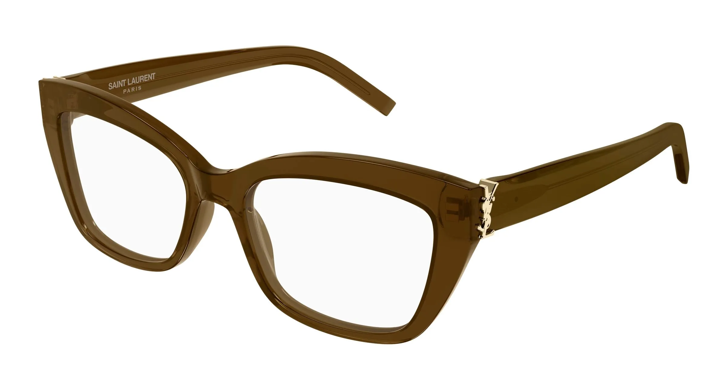 SAINT LAURENT SL M117 011 Montature da vista Acetato Marrone Trasparente Cat Eye - immagine 1