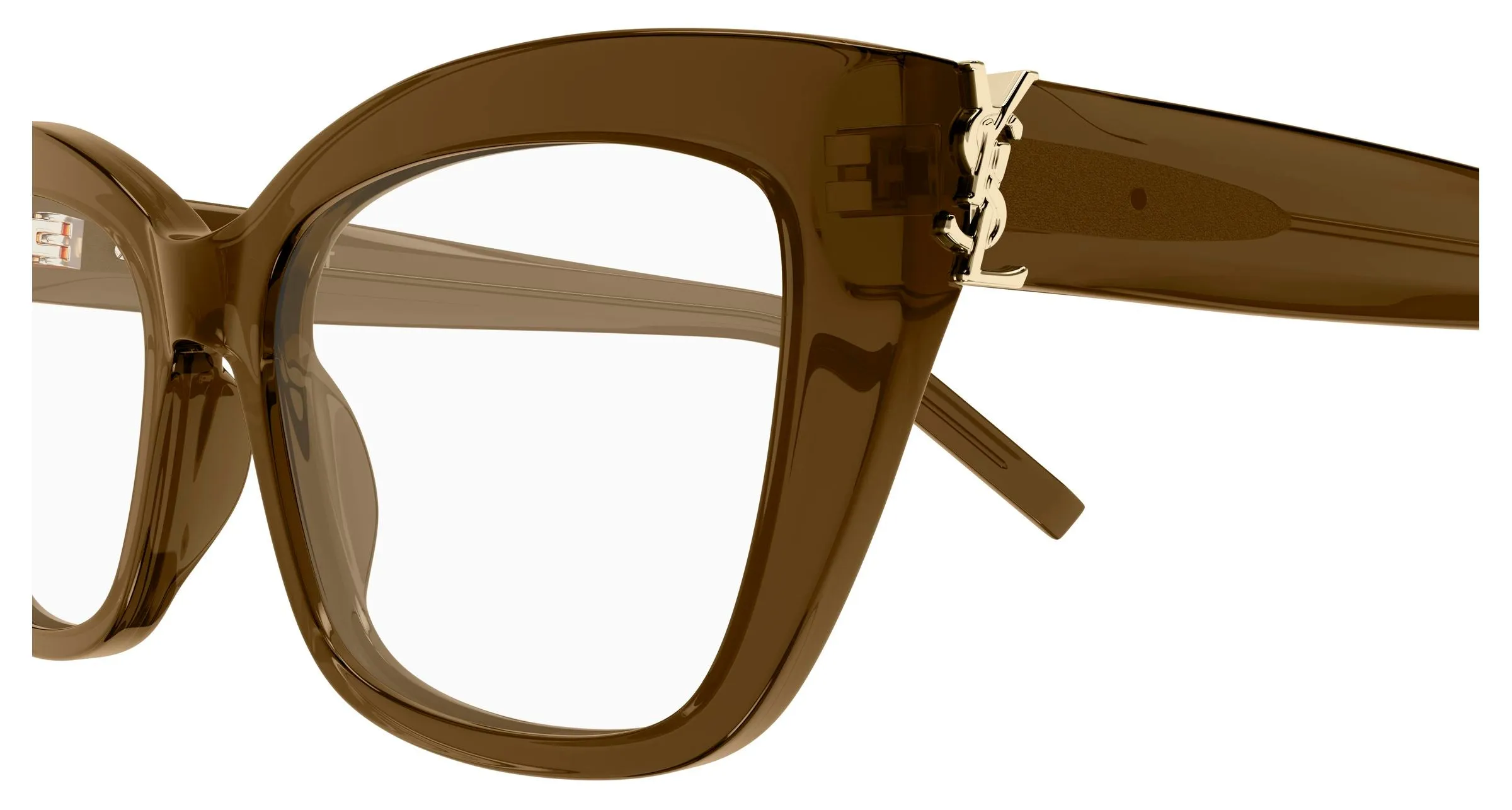 SAINT LAURENT SL M117 011 Montature da vista Acetato Marrone Trasparente Cat Eye - immagine 3