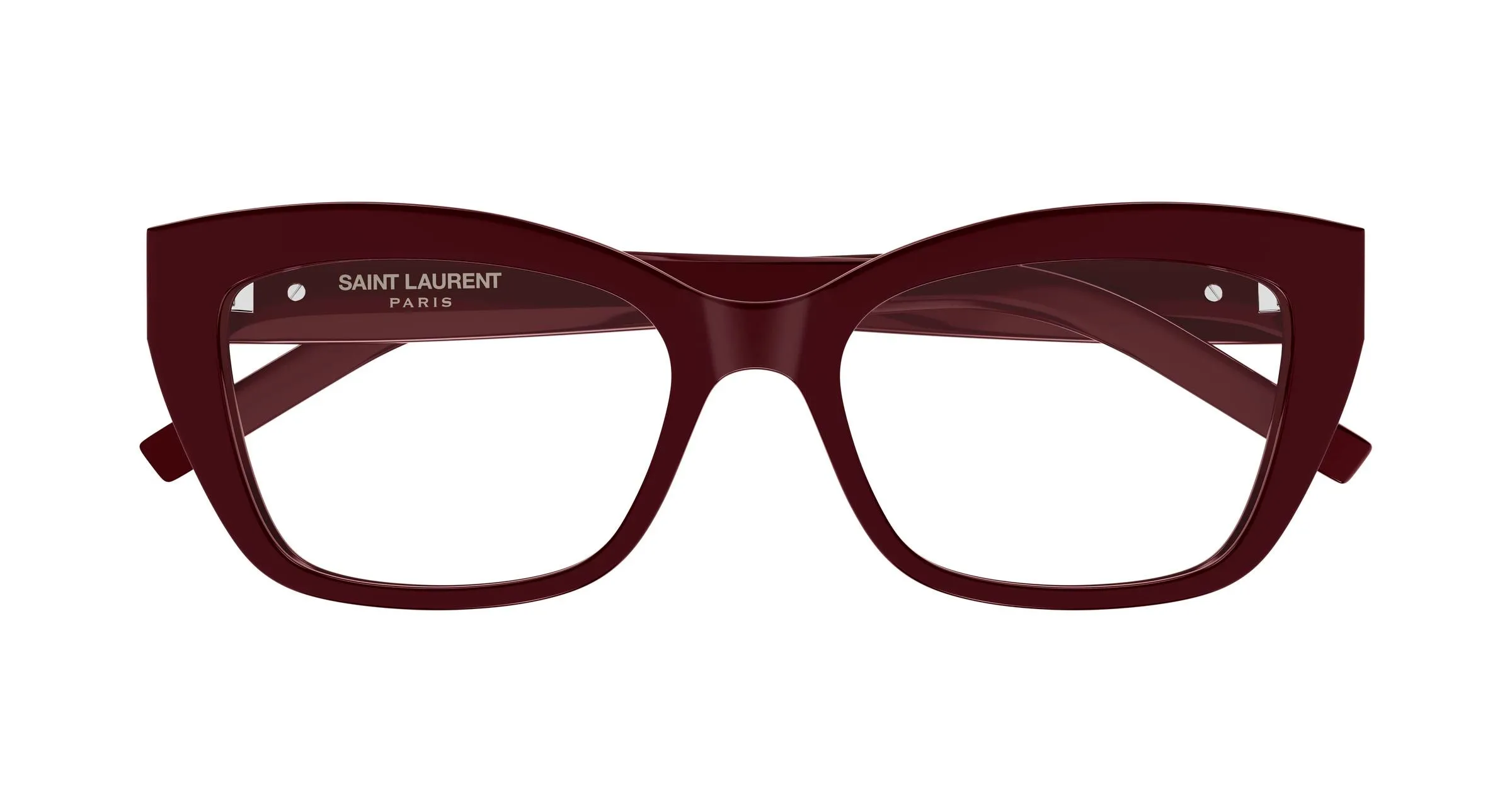 SAINT LAURENT SL M117 010 Montature da vista Acetato Bordeaux Trasparente Cat Eye Antiriflesso - immagine 2