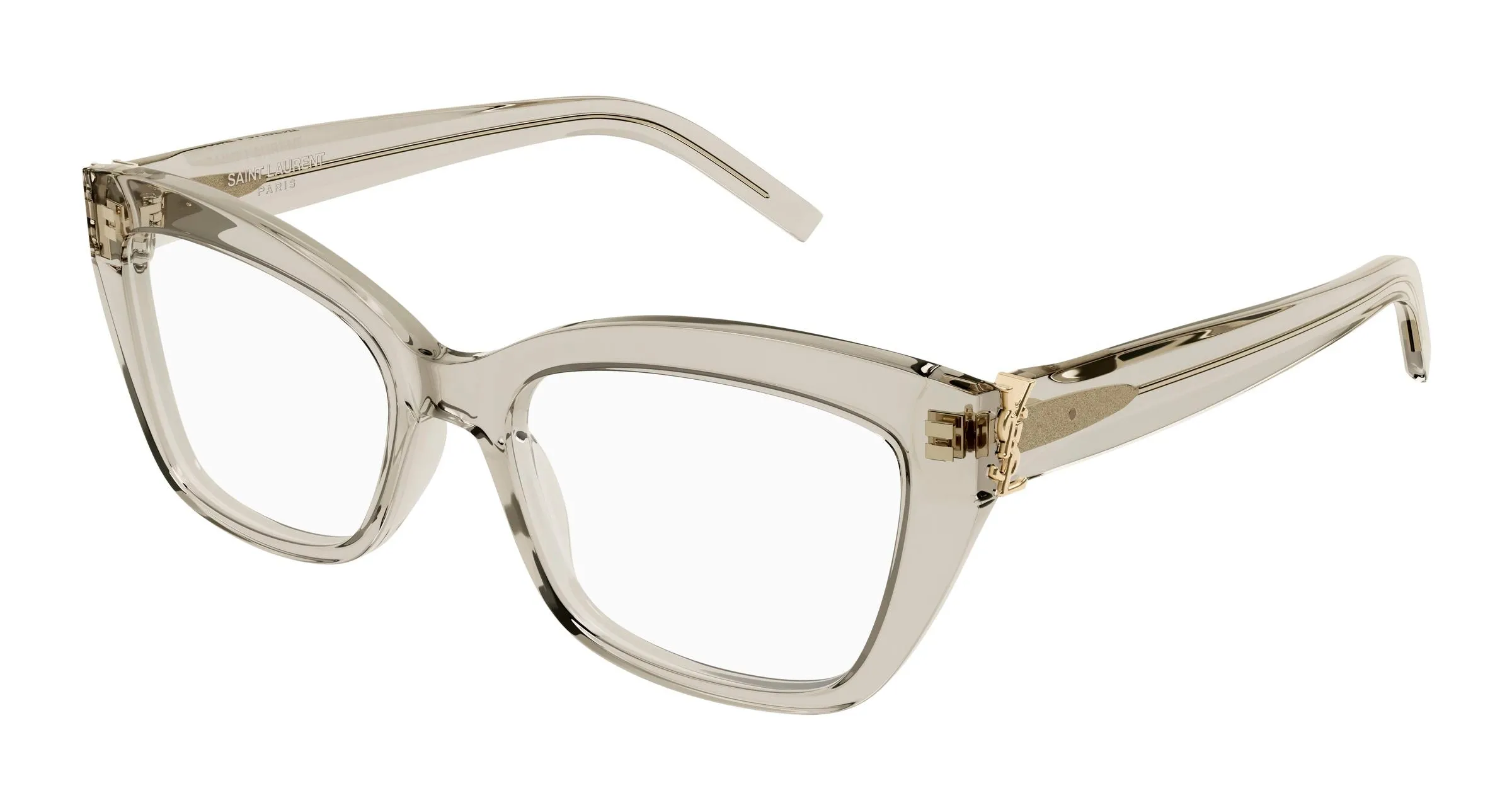 SAINT LAURENT SL M117 009 Montature da vista Acetato Beige Trasparente Cat Eye Antiriflesso - immagine 1