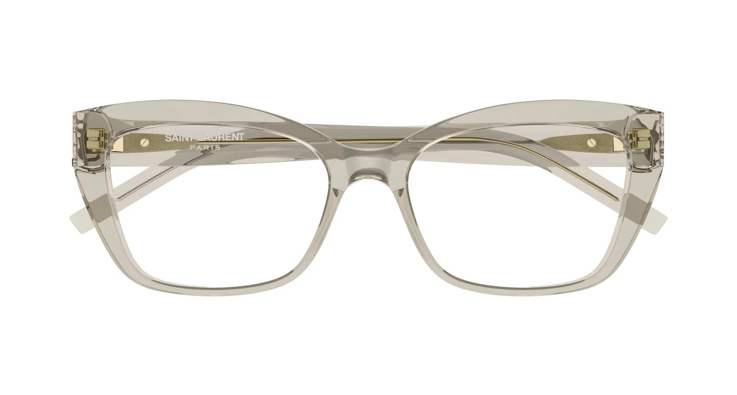 SAINT LAURENT SL M117 009 Montature da vista Acetato Beige Trasparente Cat Eye Antiriflesso - immagine 2