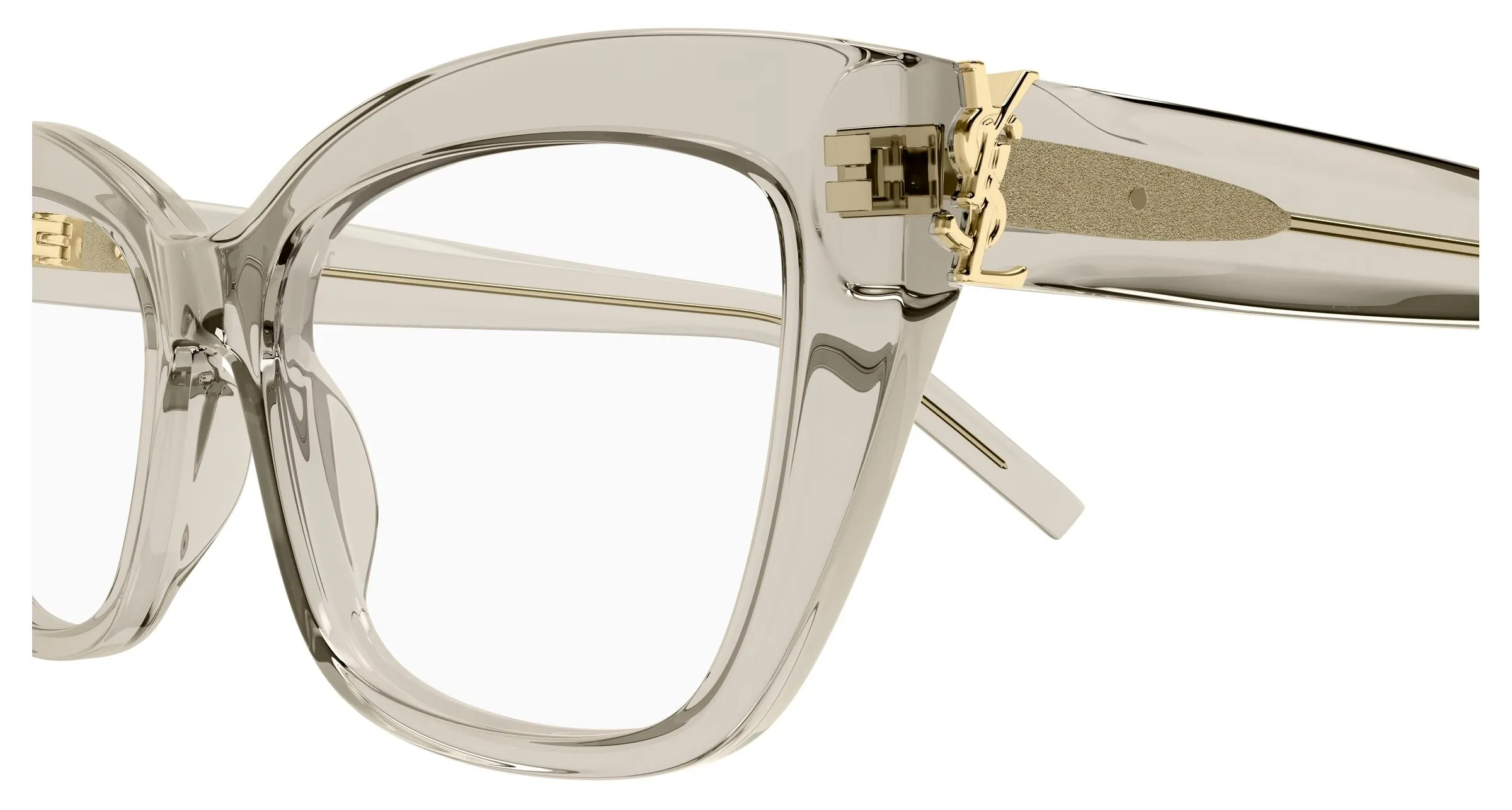 SAINT LAURENT SL M117 009 Montature da vista Acetato Beige Trasparente Cat Eye Antiriflesso - immagine 3