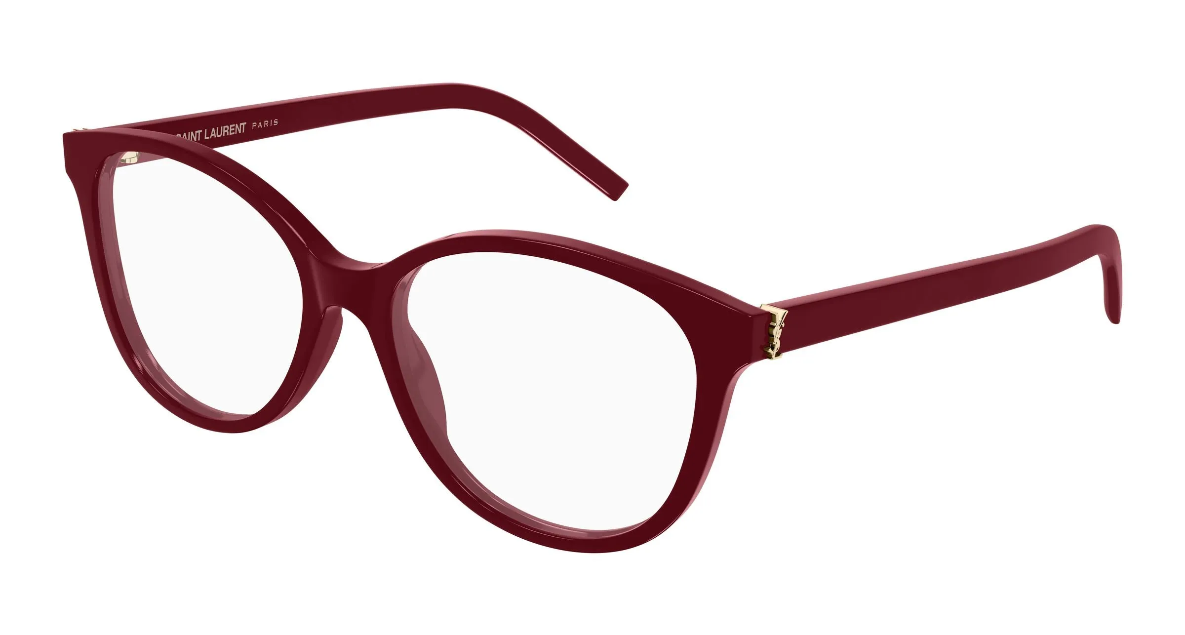 SAINT LAURENT SL M112 010 Montature da vista Acetato Rosso Trasparente Rotonda - immagine 1