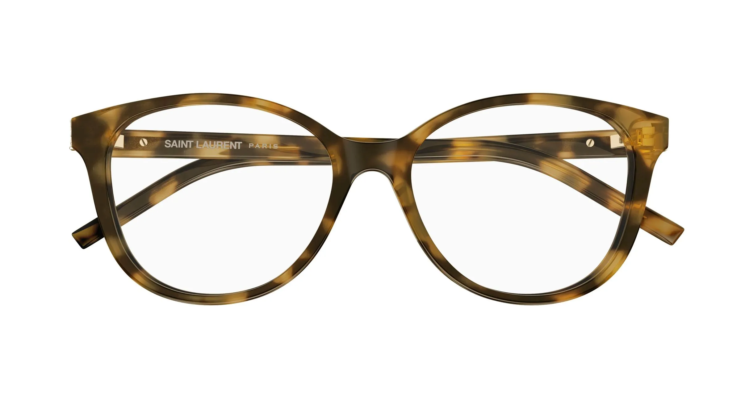 SAINT LAURENT SL M112 009 Montature da vista Acetato Havana Trasparente Rotonda - immagine 2