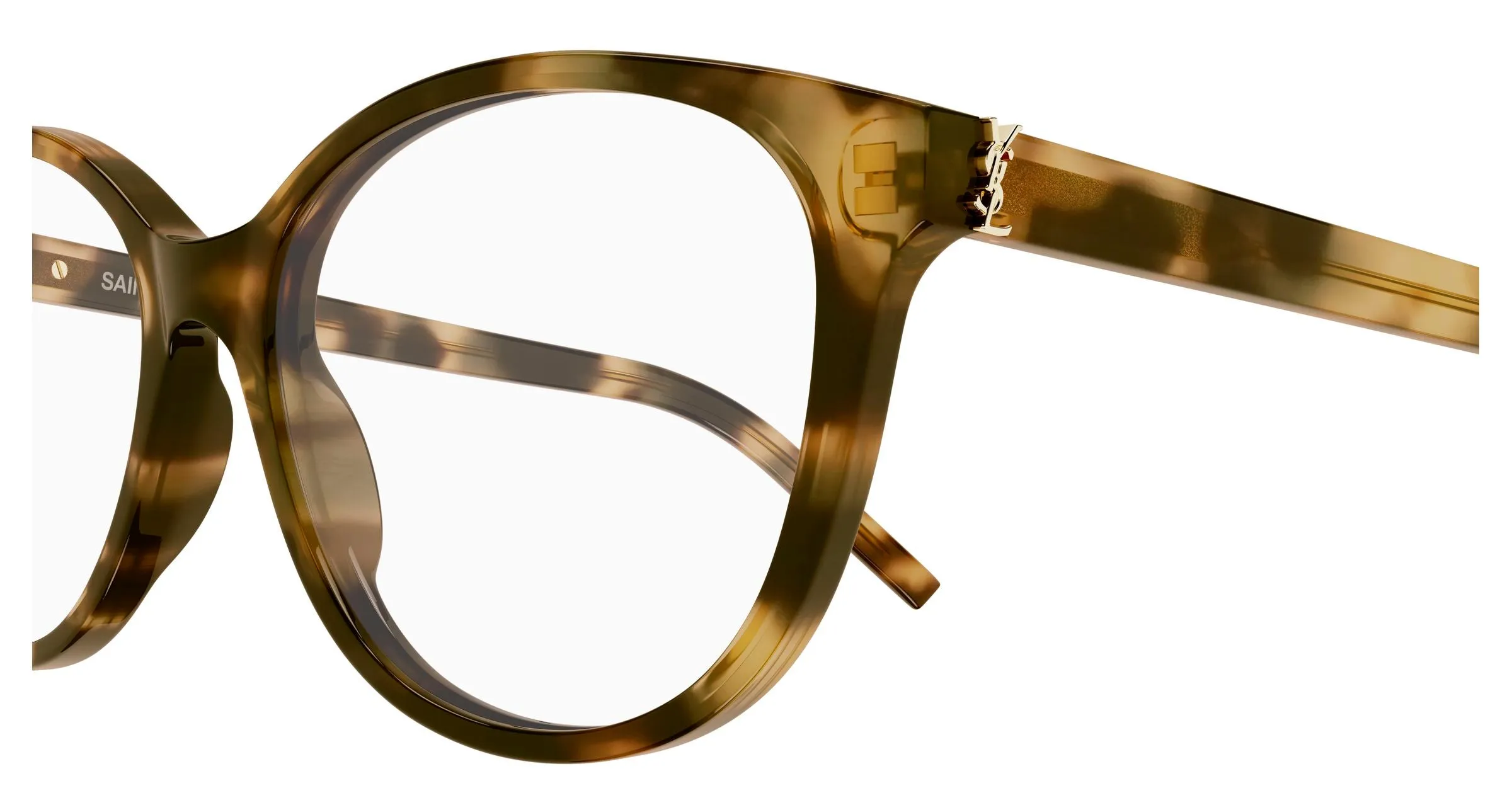 SAINT LAURENT SL M112 009 Montature da vista Acetato Havana Trasparente Rotonda - immagine 3
